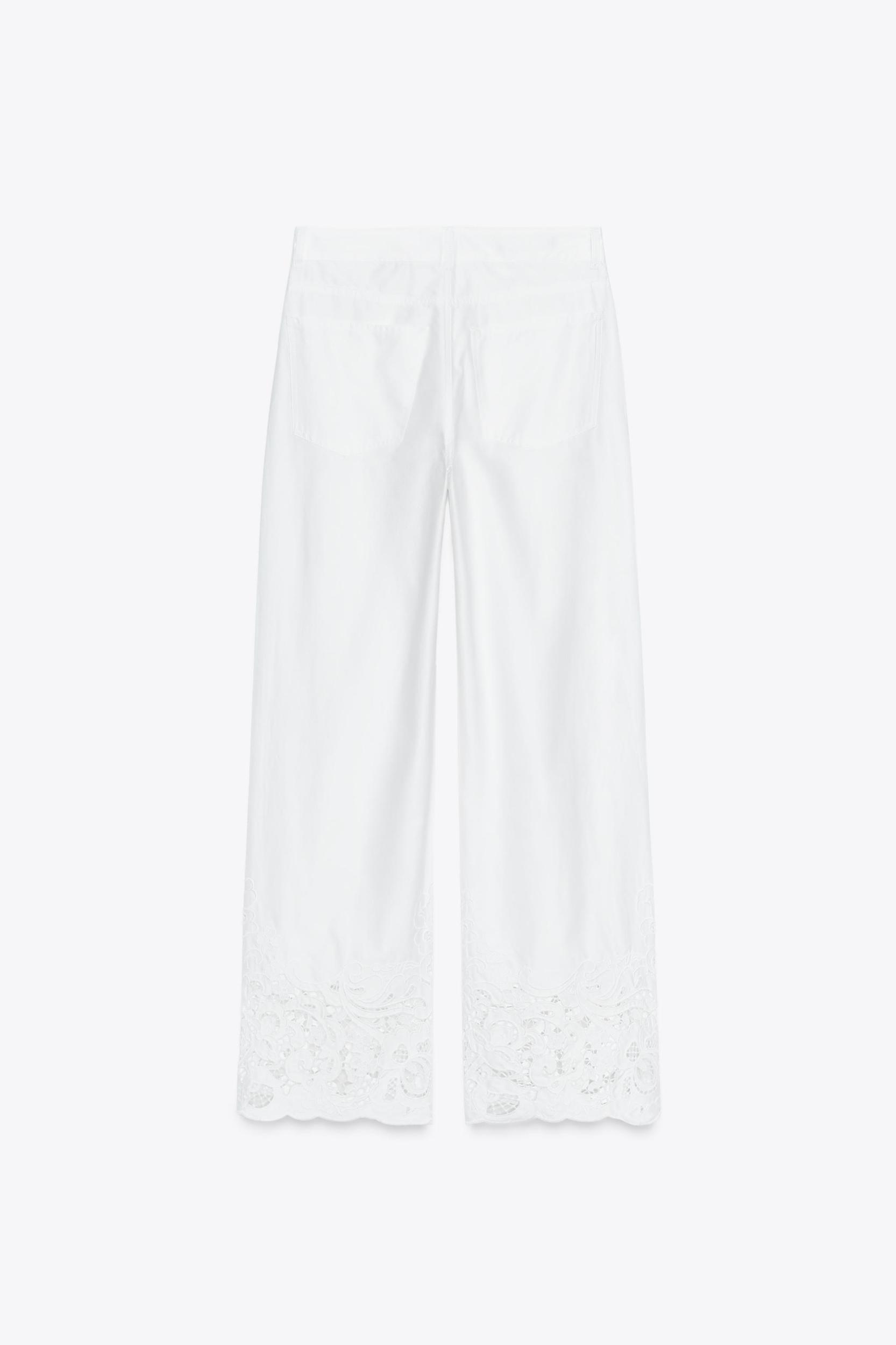 EMBROIDERED STRAIGHT LEG PANTS Product Image