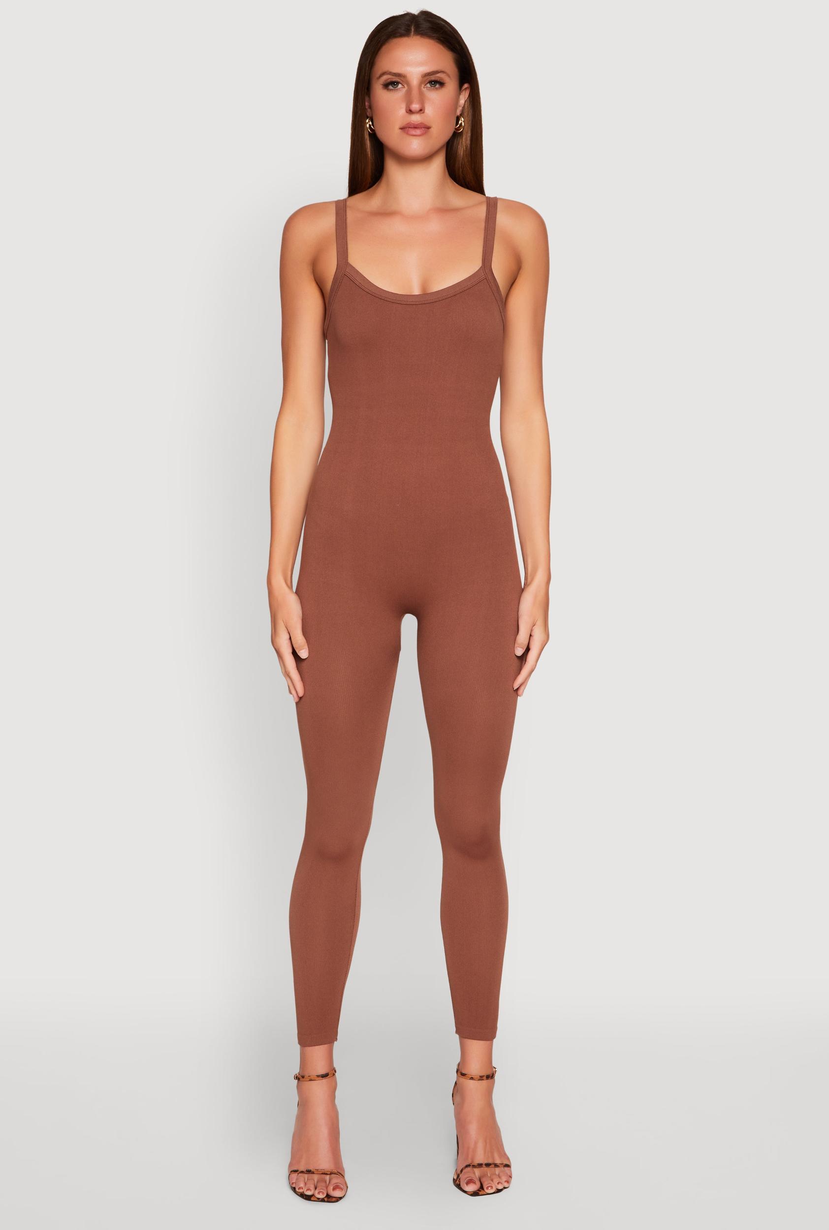 Womens Daisy Seamless Ribbed Knit Catsuit Product Image