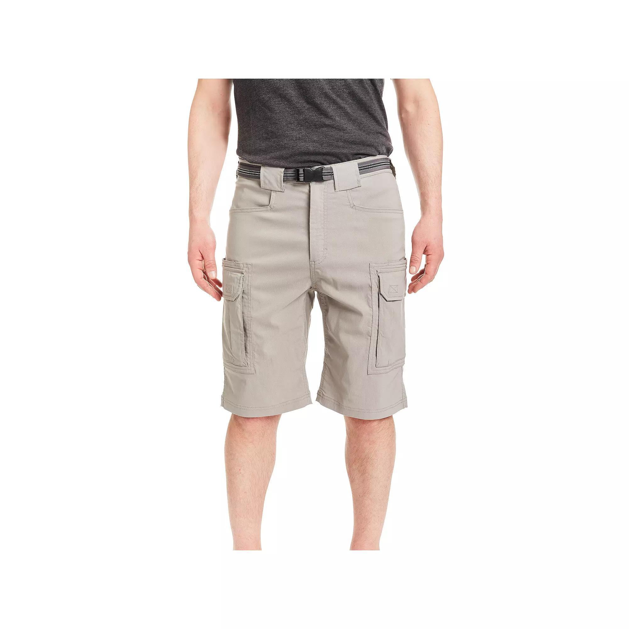 Men's Smith's Workwear Regular-Fit Stretch Performance Belted Cargo Shorts, Size: 32, Grey Product Image