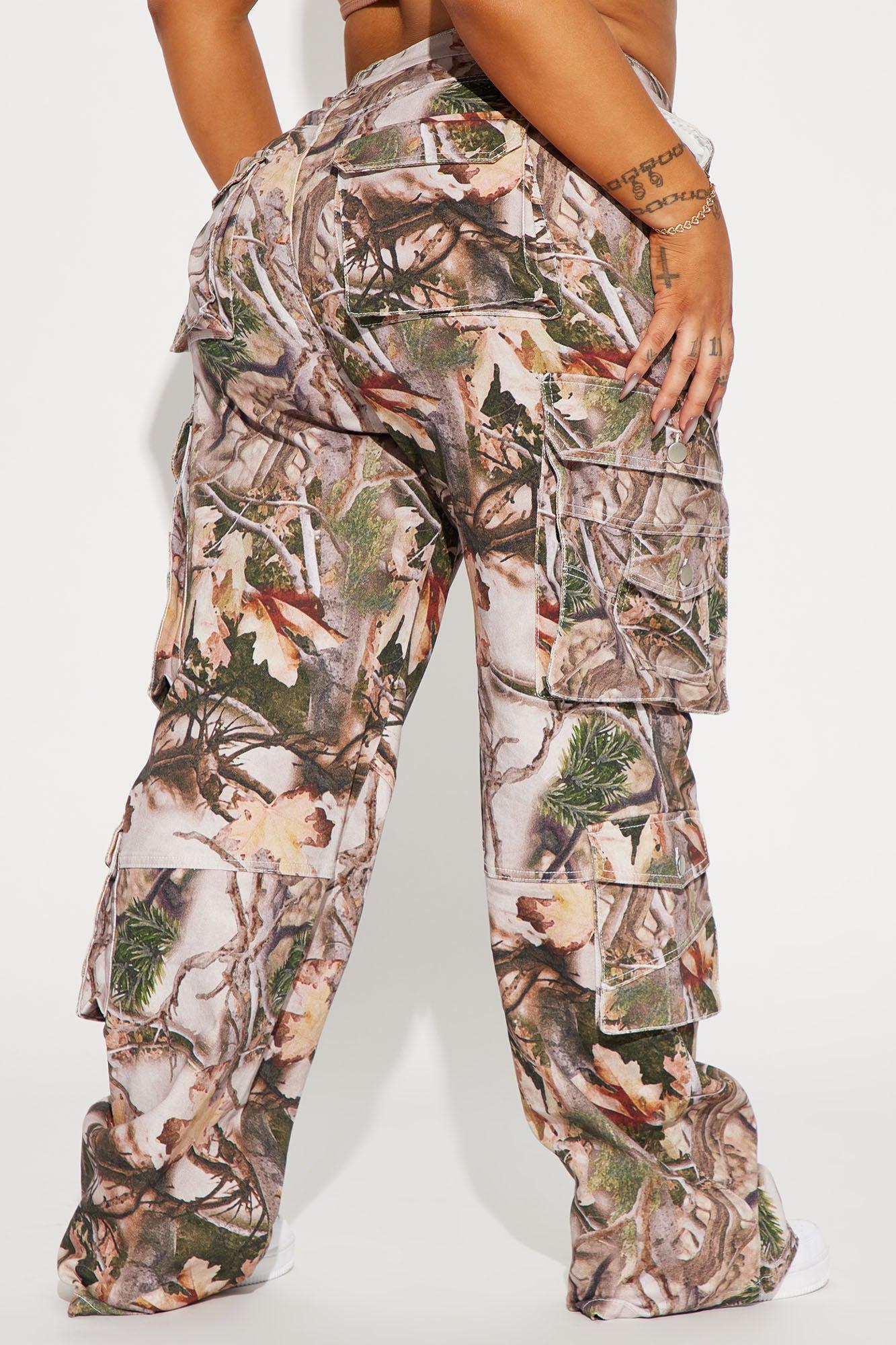 Hide And Seek Stretch Camo Cargo Jean - Taupe Product Image