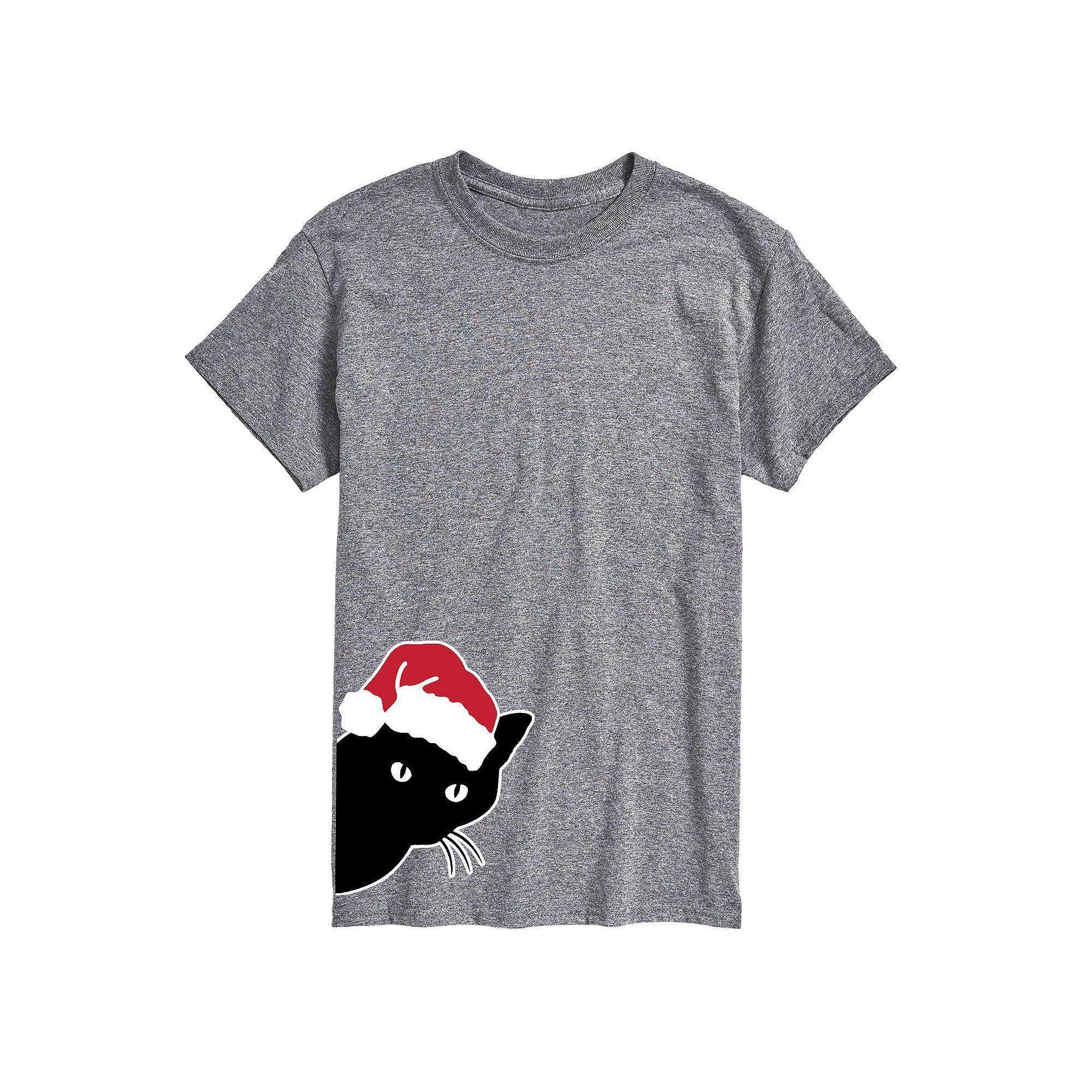 Men's Peeking Cat Tee, Size: Medium, Gray Product Image