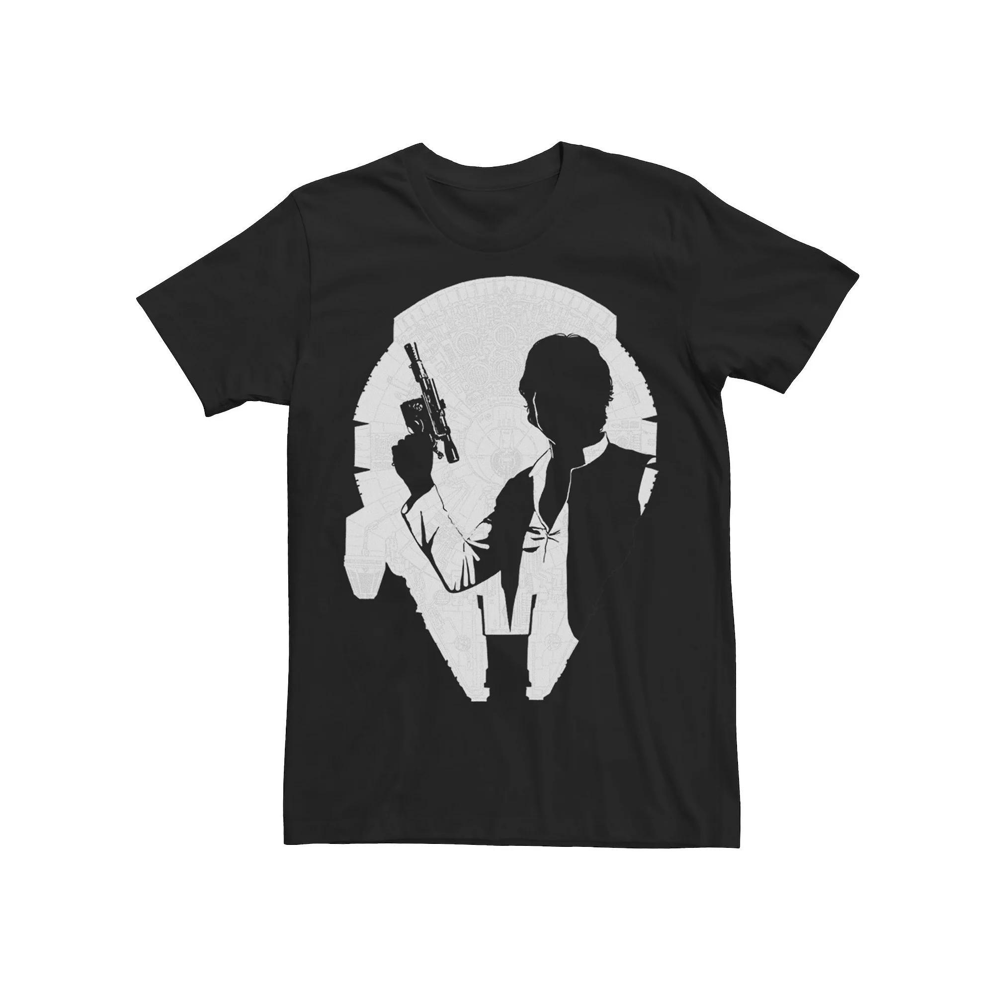 Men's Star Wars Han Silhouette Falcon Graphic Tee, Size: Medium, Black Product Image