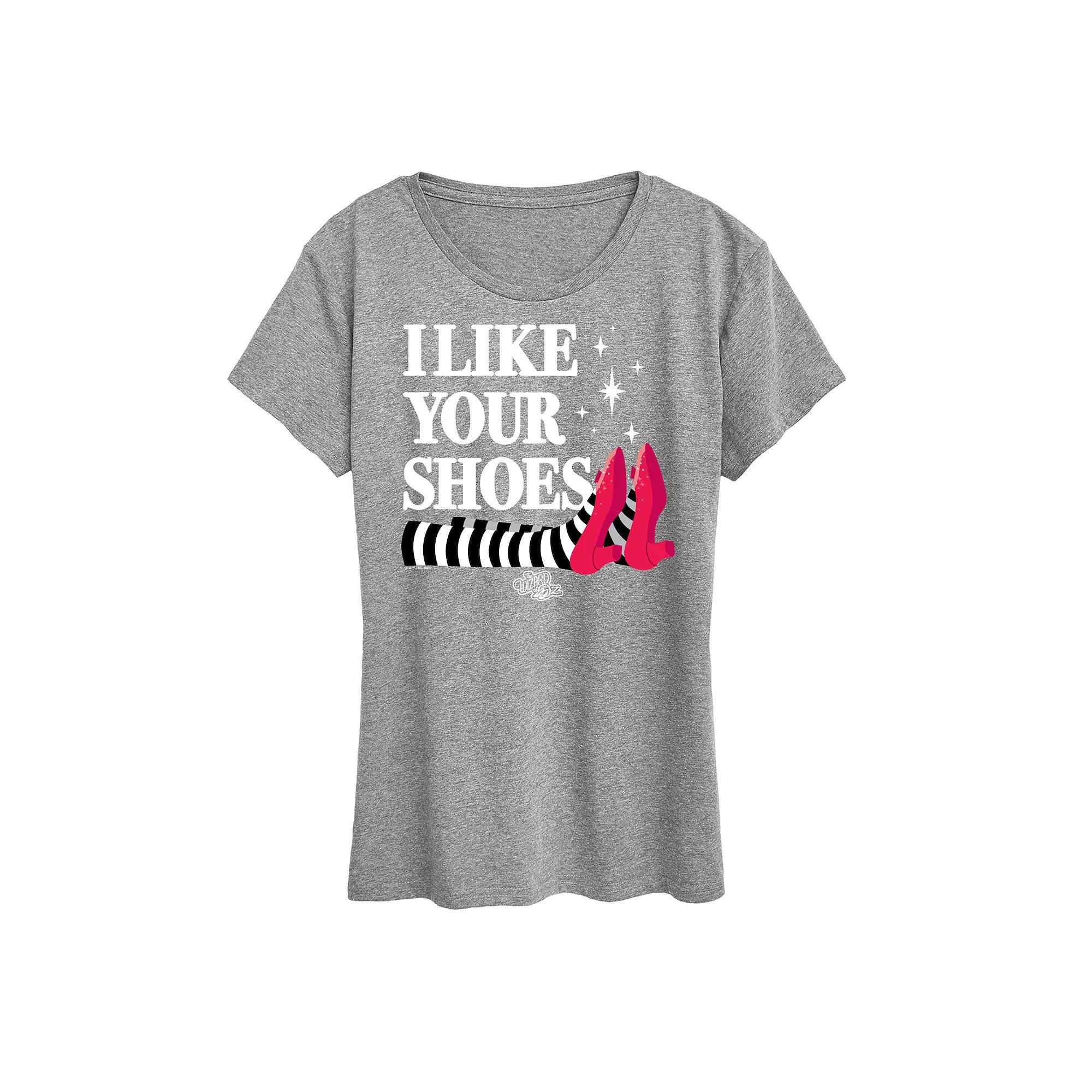 Womens The Wizard Of Oz Like Your Shoes Graphic Tee Grey Gray Product Image