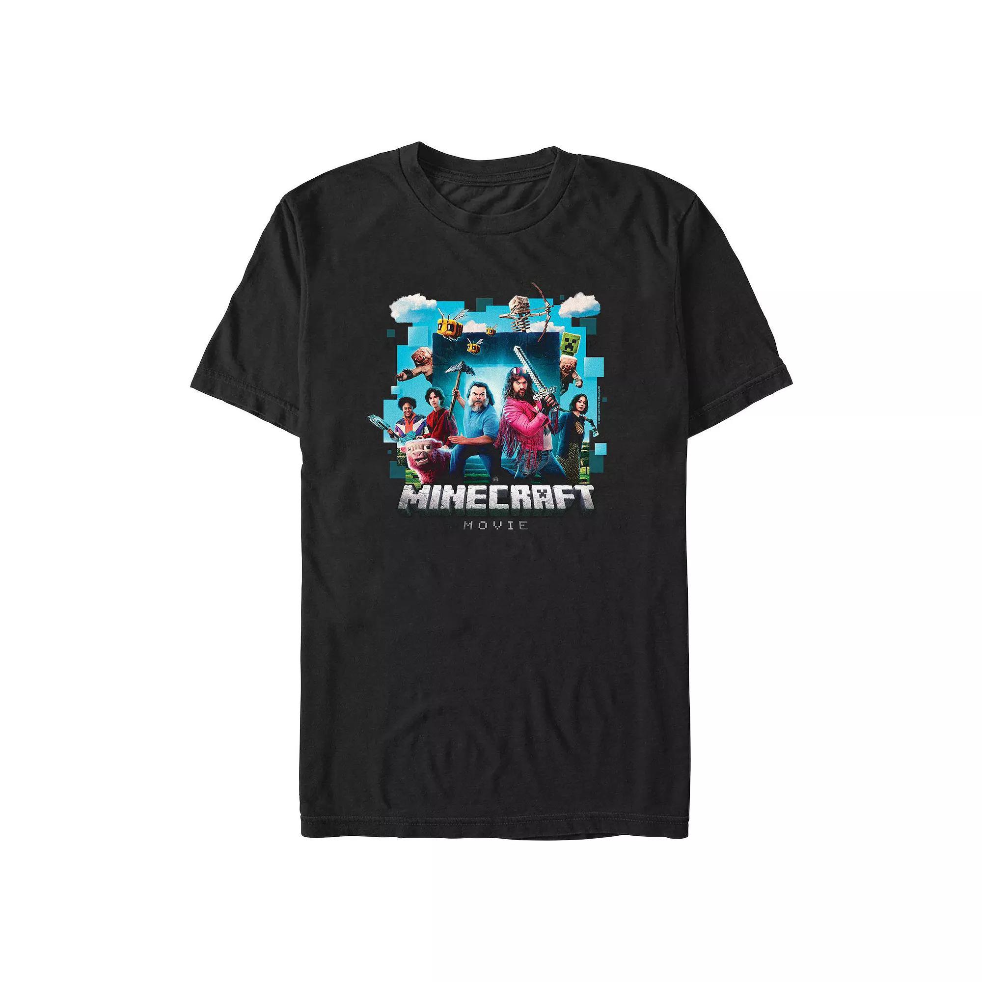 Big & Tall Minecraft Movie Poster Graphic Tee, Men's, Size: Large Tall, Black Product Image