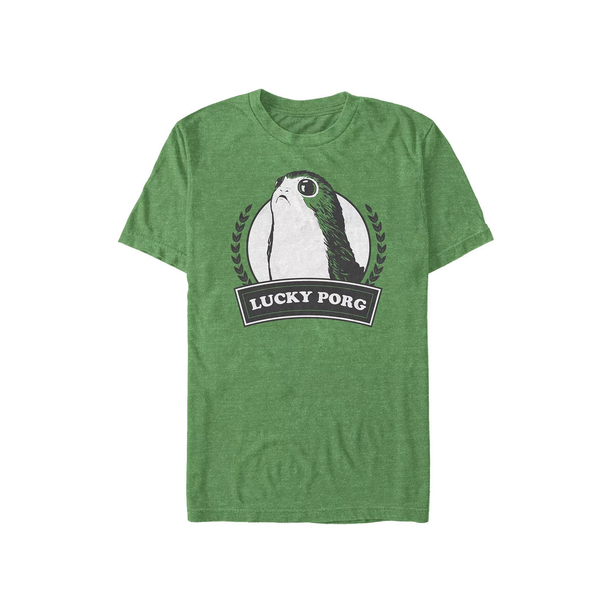Big & Tall Star Wars Lucky Porg Graphic Tee, Men's, Size: 4XL, Kelly Grey Product Image