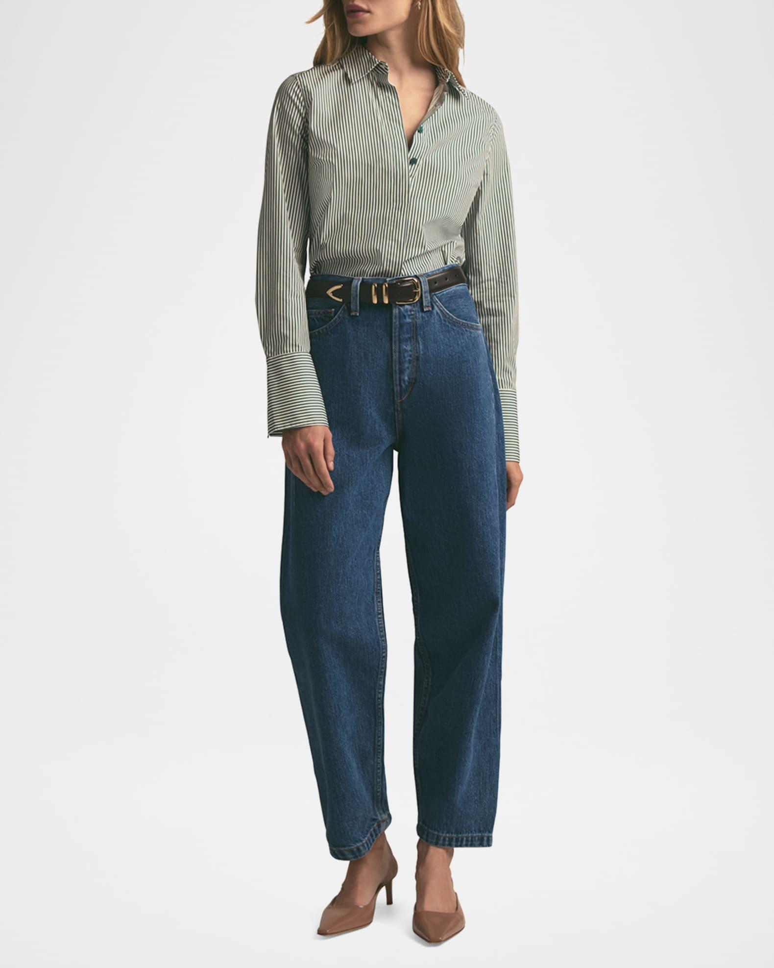 The Nikki Mid-Rise Barrel Jeans Product Image