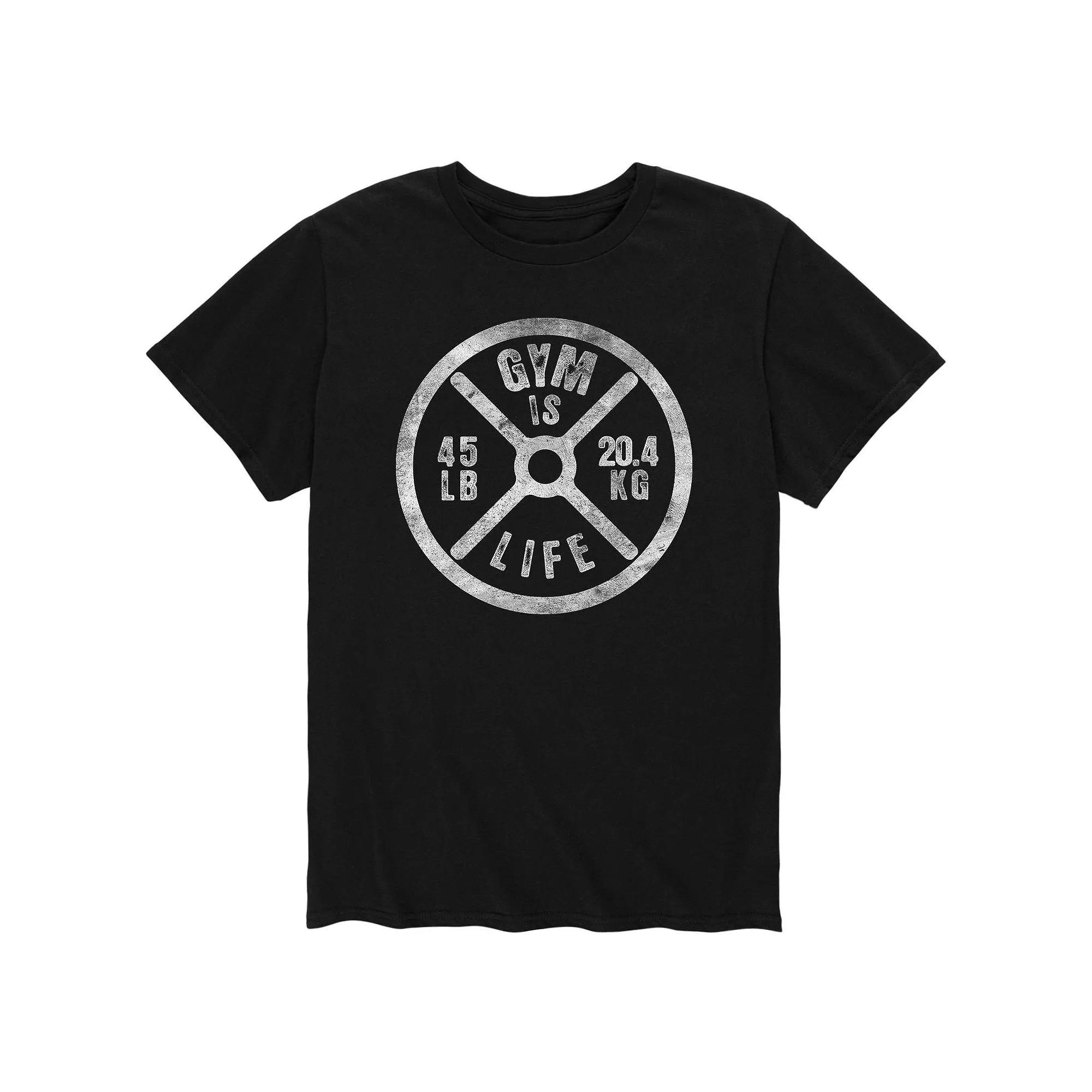Mens Gym Is Life Weight Plate Tee Product Image