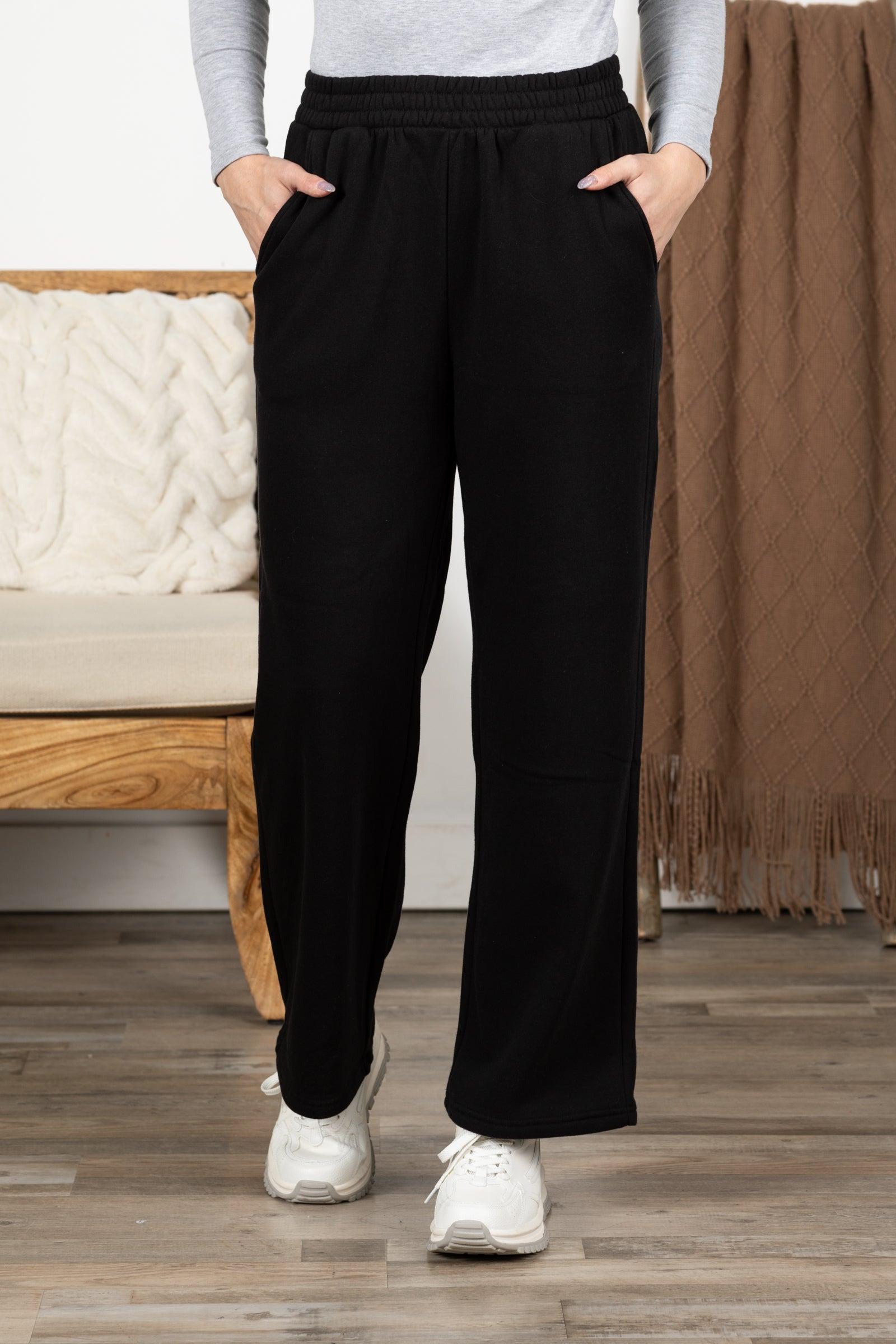 Fleece Drawstring Pants With Pockets Product Image
