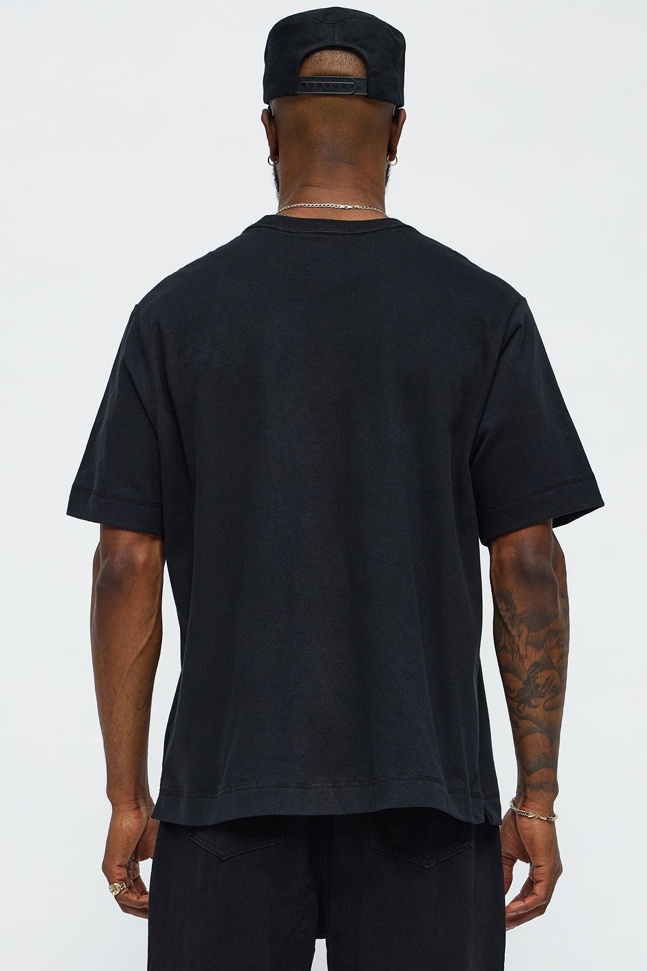 Reverse Seam Cotton Short Sleeve Crew - Black Wash Product Image