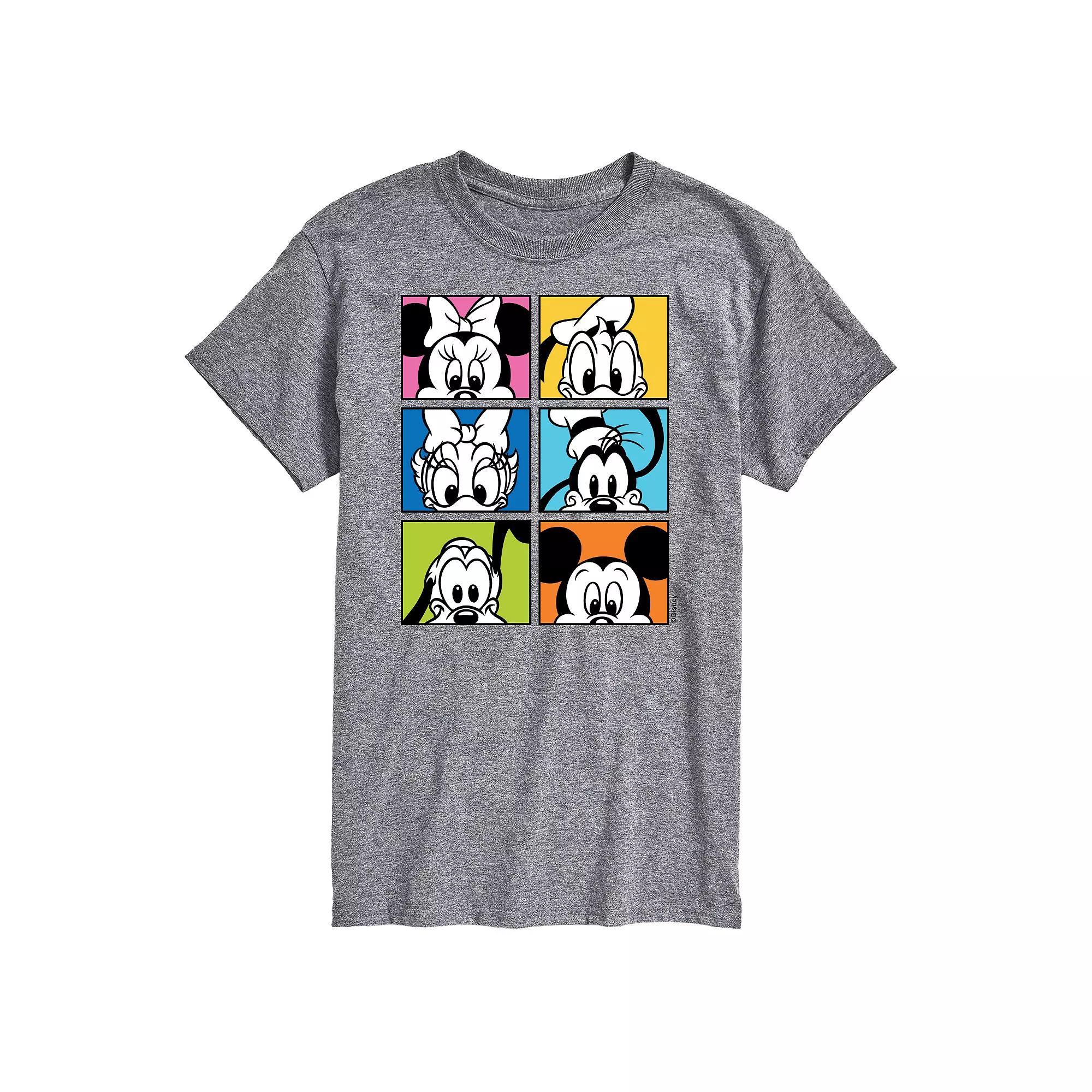 Disney's Mickey Mouse Men's Friends Grid Graphic Tee, Size: Medium, Gray Product Image