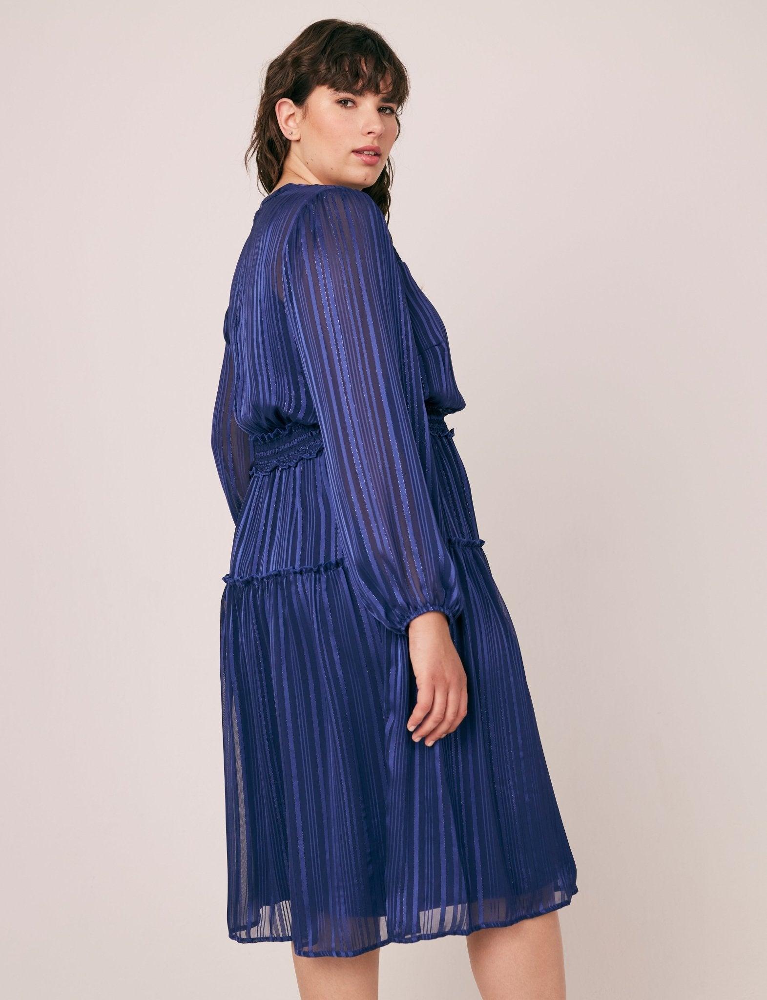 Figueroa & Flower Satin Stripe Midi Dress - Plus Female Product Image
