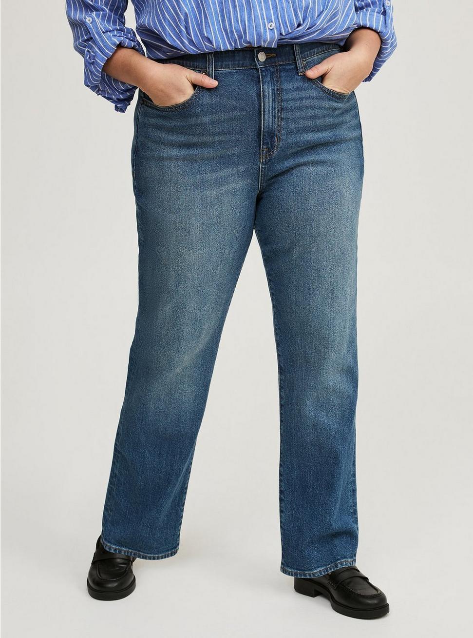 High Rise Straight Elastic Waist Jean Product Image