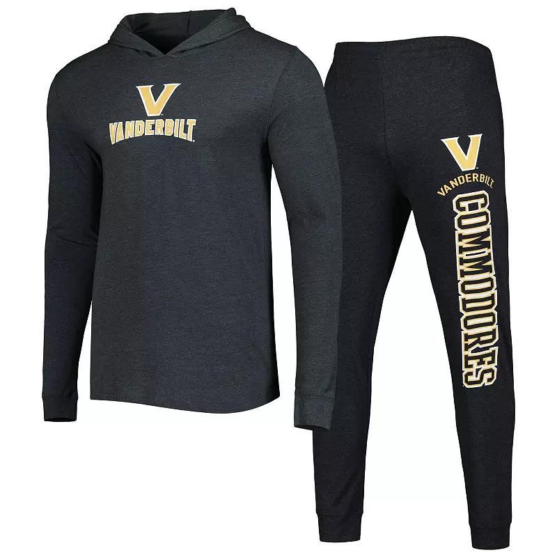Men's Concepts Sport Black/Charcoal Vanderbilt Commodores Meter Pullover Hoodie & Pant Sleep Set, Size: Large Product Image