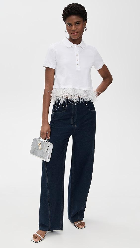 Tibi Indigo Barre Denim Knit Sid Jeans | Shopbop Product Image