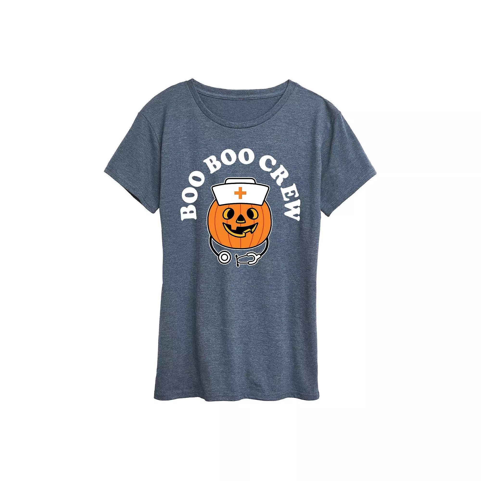 Womens Boo Boo Crew Halloween Tee, Girls Grey Gray Product Image