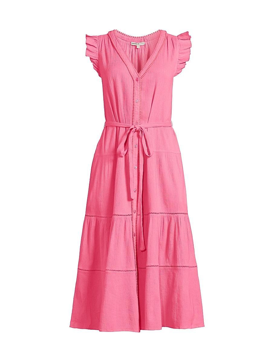 Womens Emily Cotton Crepe Cover-Up Midi-Dress Product Image