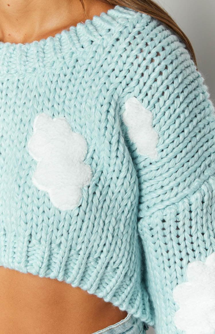 Cloudy Cloud Blue Knit Sweater Product Image