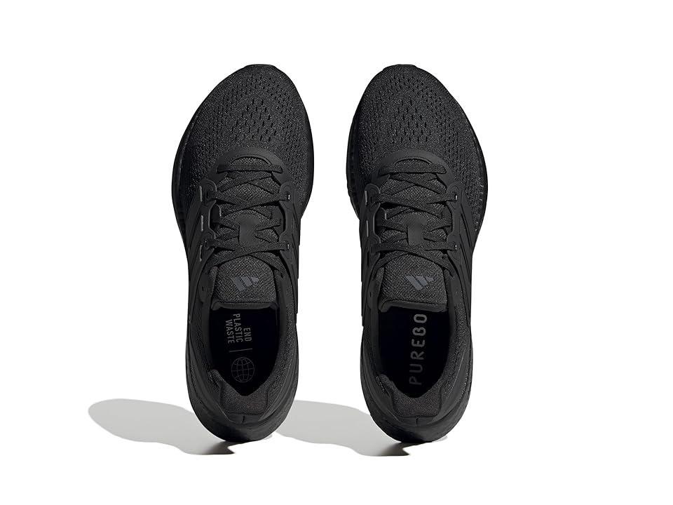 adidas Mens Pureboost 23 - Running Shoes White/White/Black Product Image