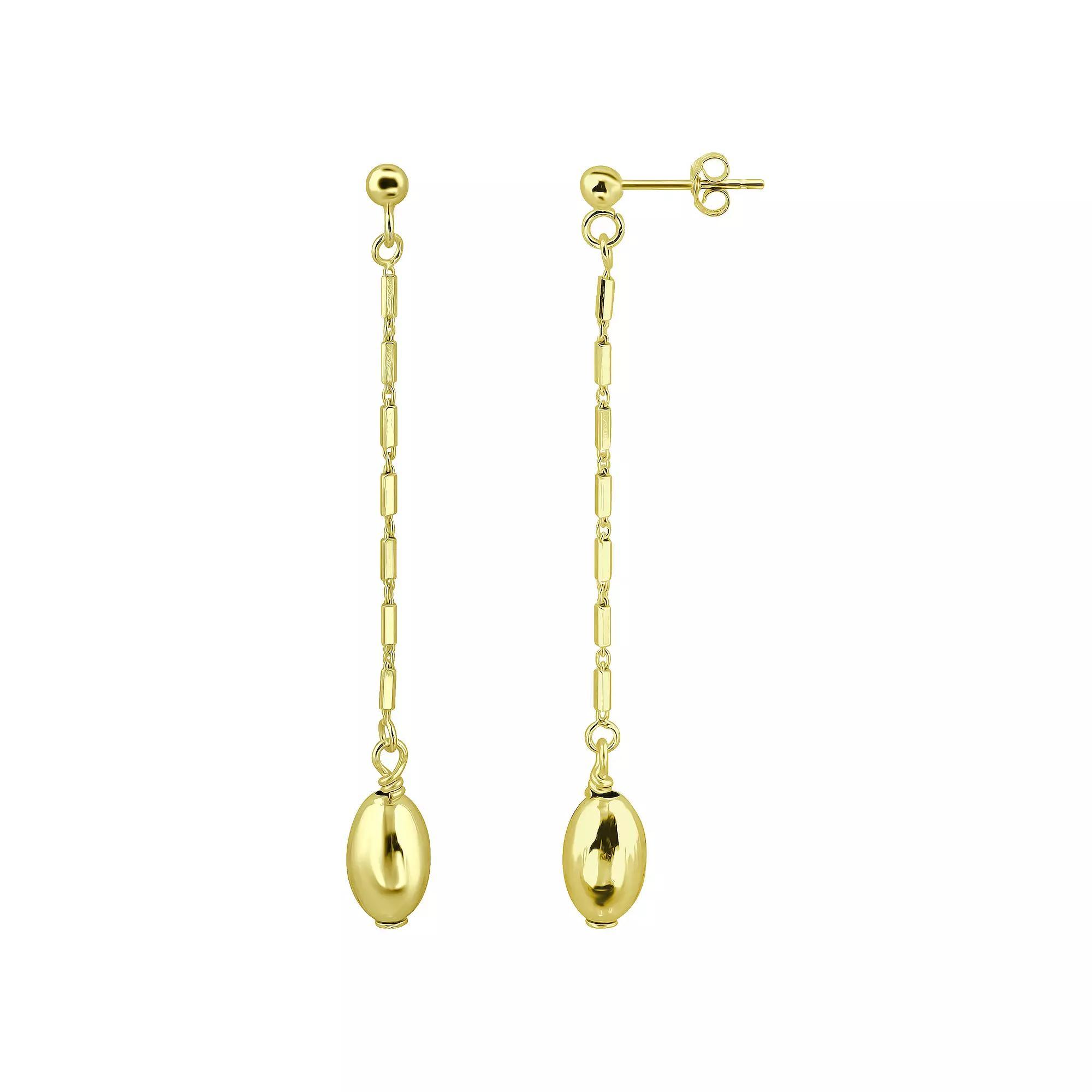 Aleure Precioso Oval Bead & Chain Drop Earrings, Women's, Silver Tone Product Image