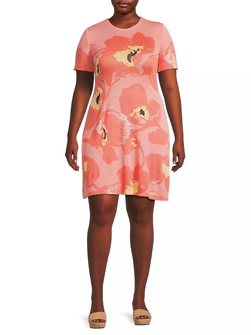 Jacquard Short-Sleeve Minidress Product Image