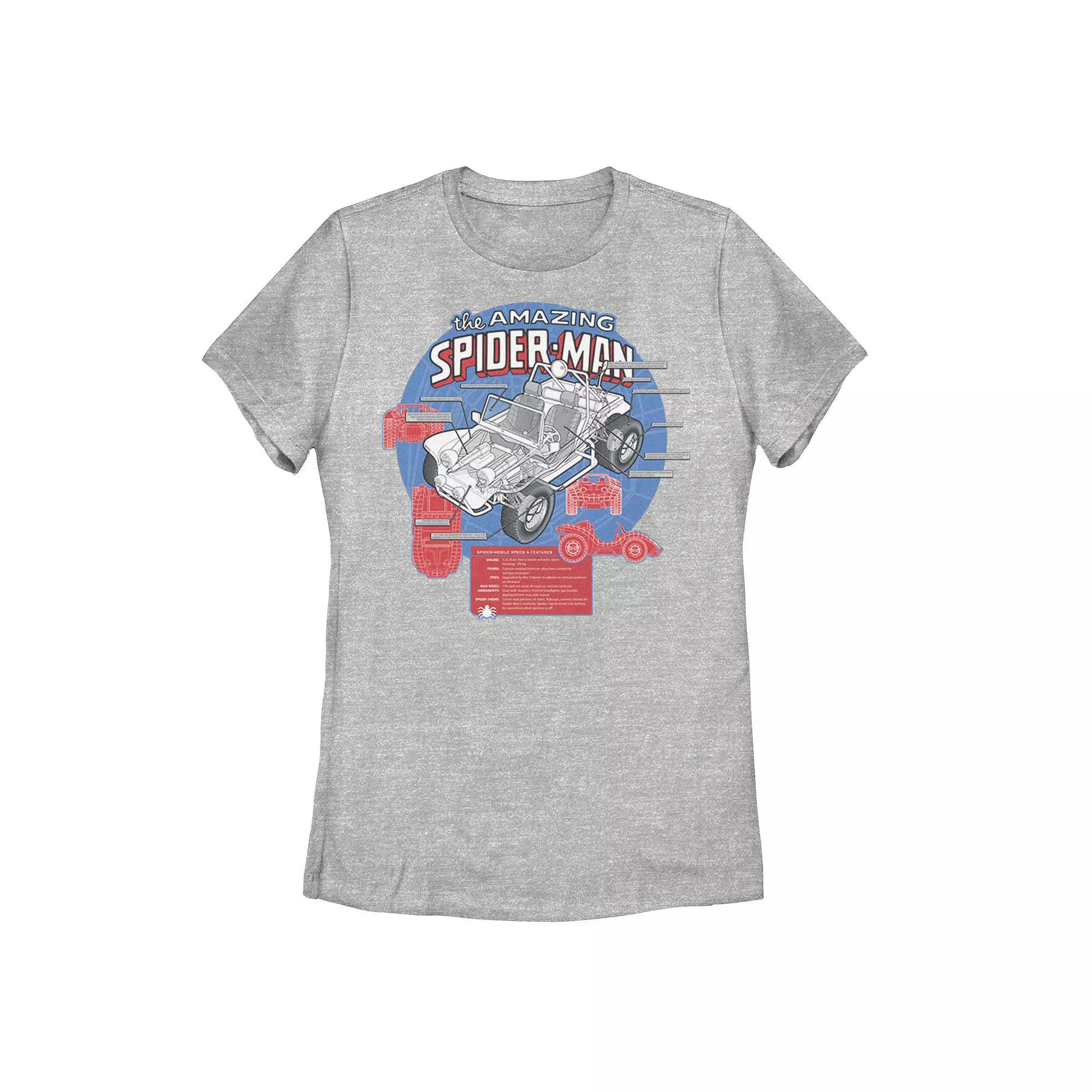 Juniors' Amazing Spider-Man Auto Graphic Tee, Girl's, Size: Medium, Athletic Grey Product Image