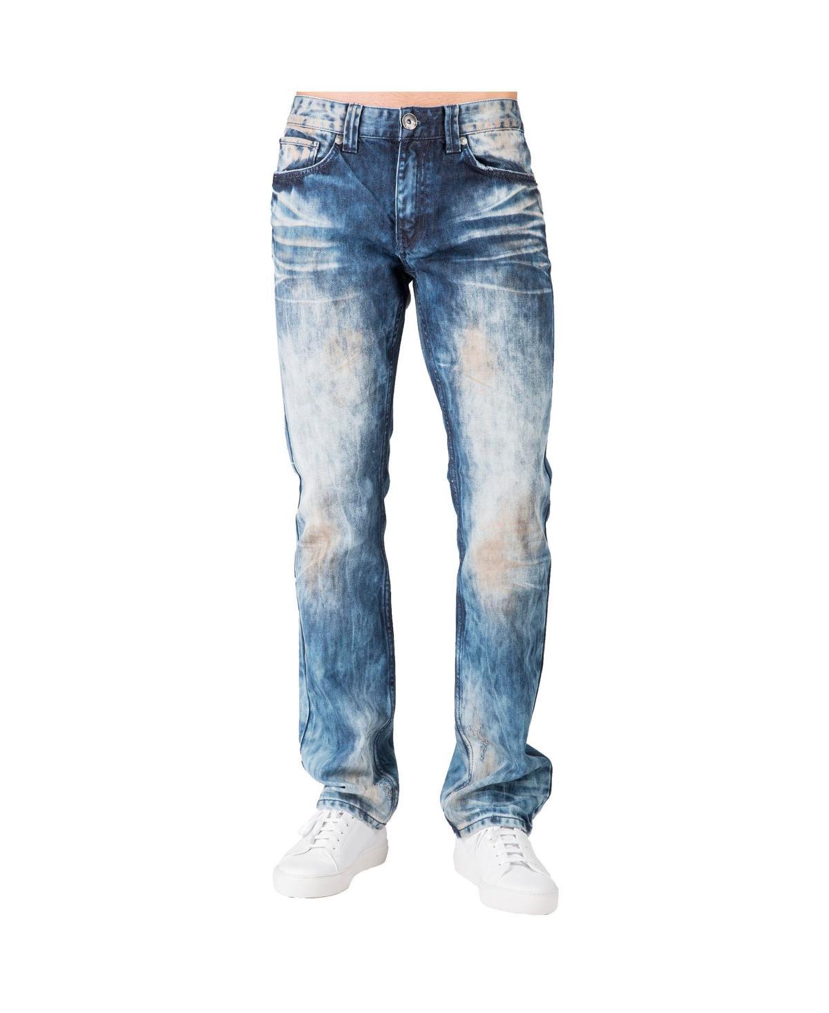 Level 7 Mens Artisan Crafted Vintage Wash Slim Straight Premium Jeans Product Image