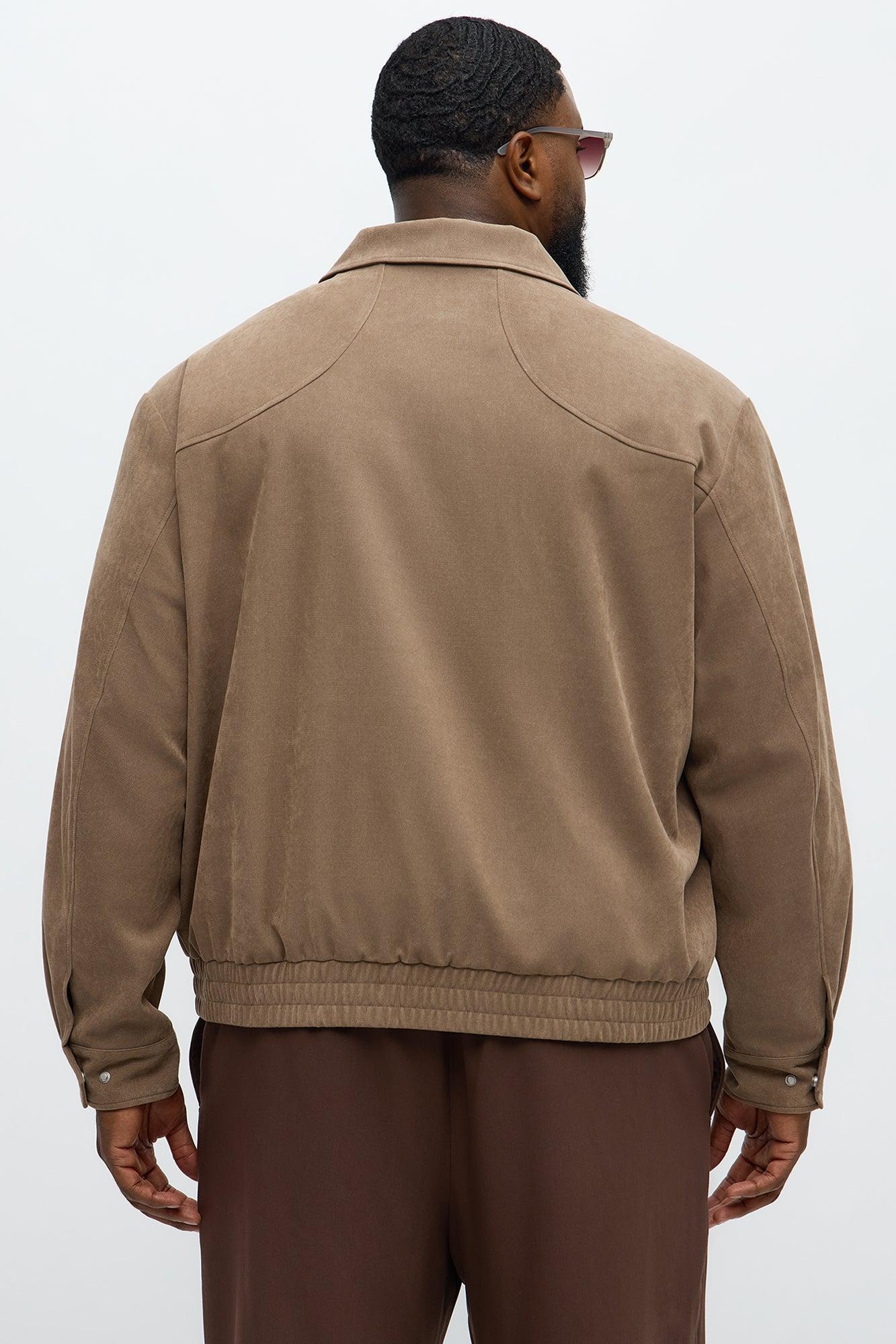 Side Street Paneled Bomber Jacket - Brown Product Image