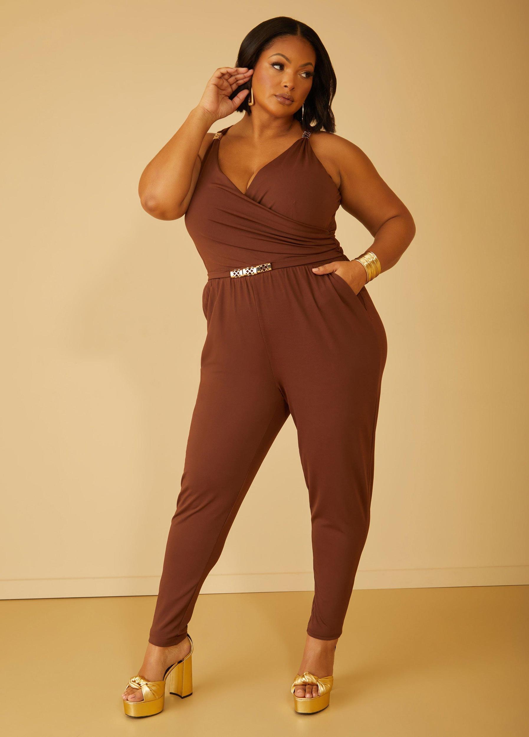 Embellished Faux Wrap Jumpsuit Product Image