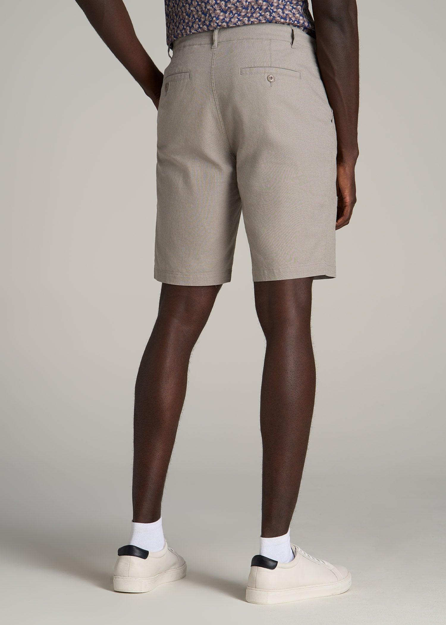 Linen Shorts For Tall Men in Driftwood Brown Product Image