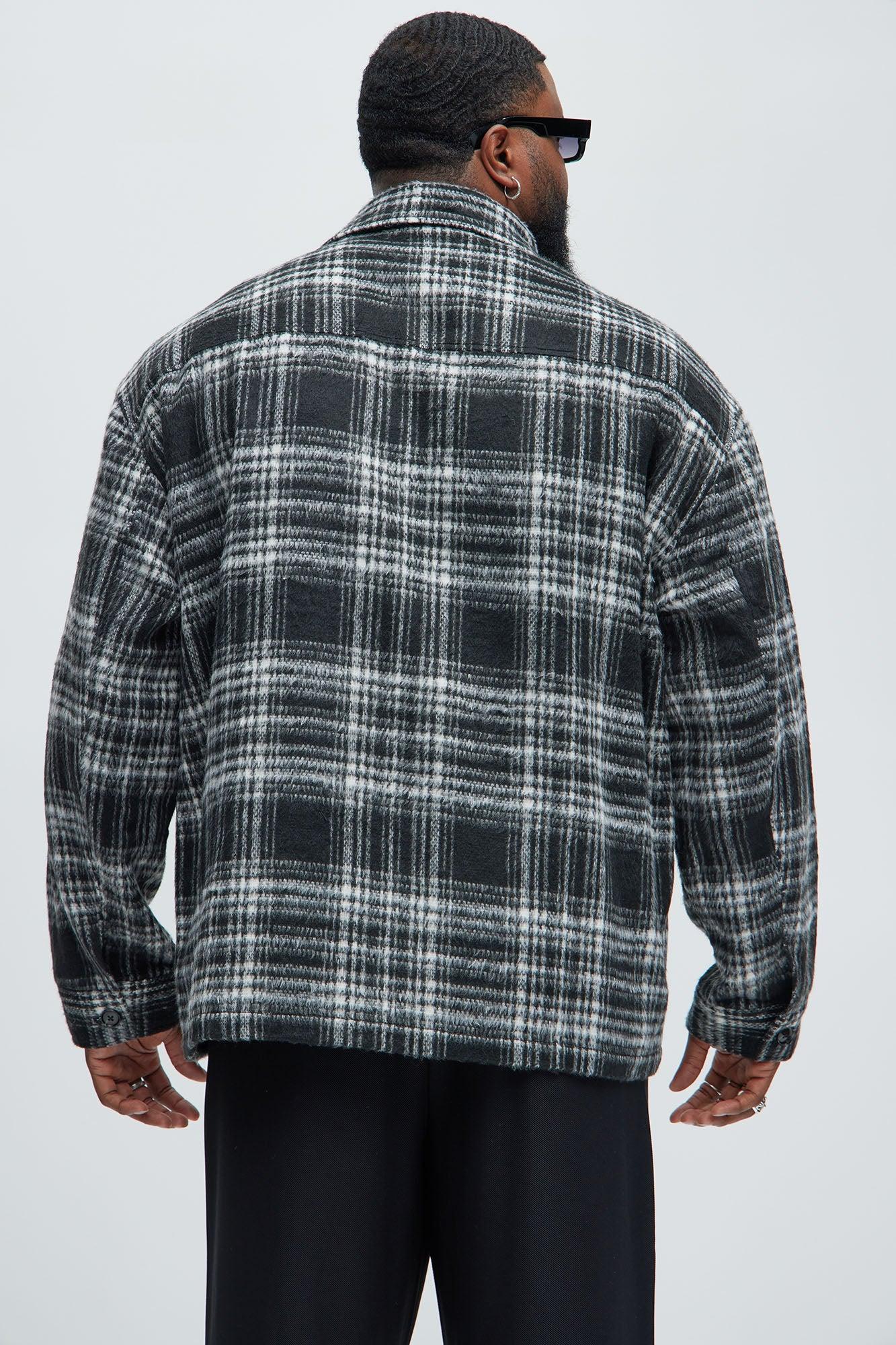 Agua Plaid Shacket - Black/White Product Image