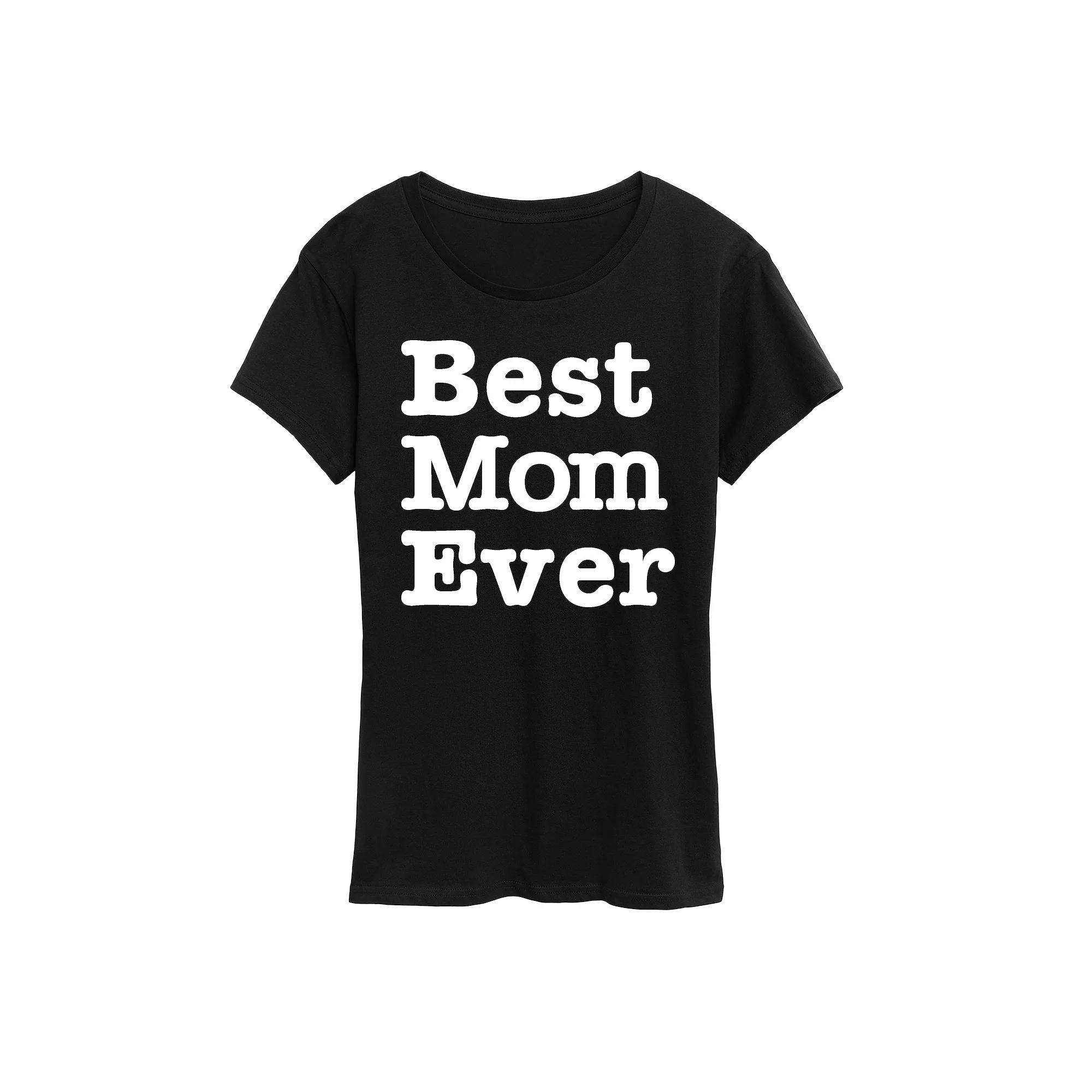 Womens Best Mom Ever Graphic Tee Grey Dark Red Product Image