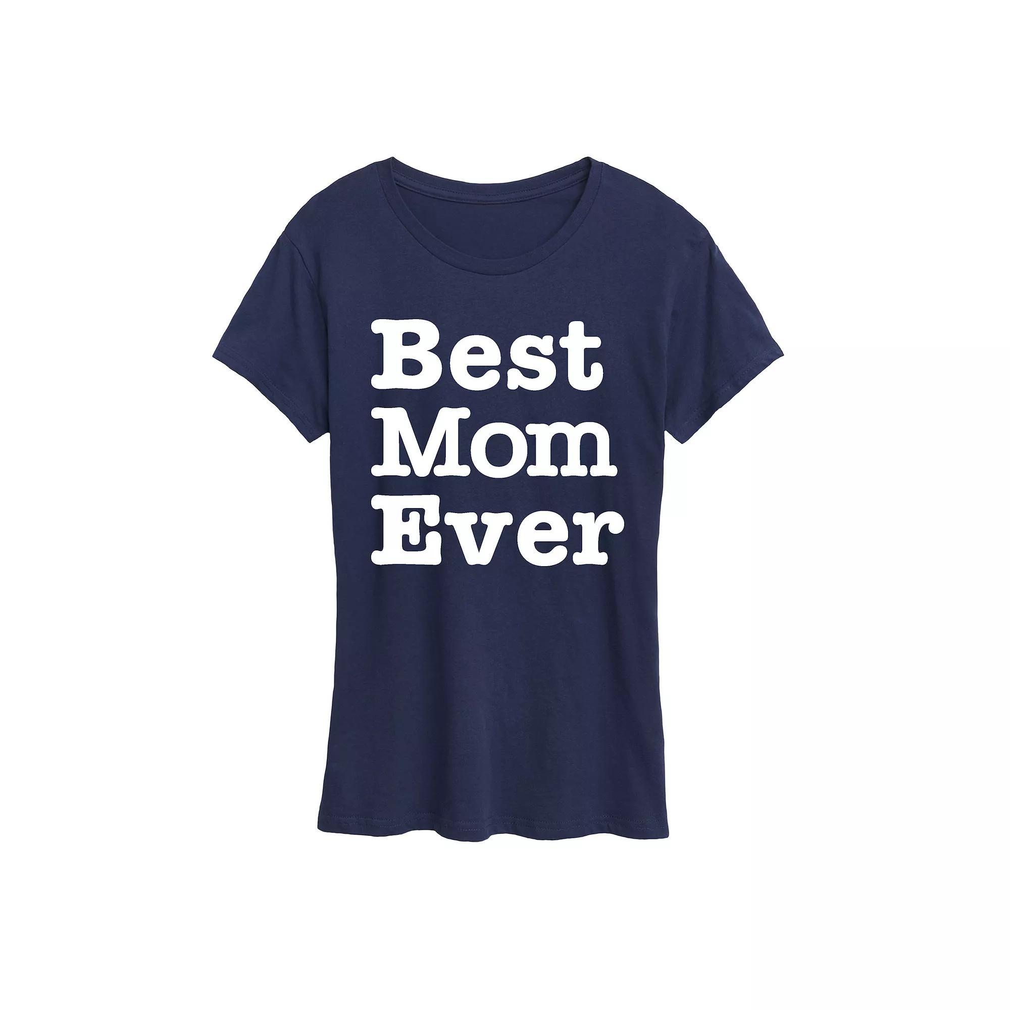 Womens Best Mom Ever Graphic Tee Grey Dark Red Product Image
