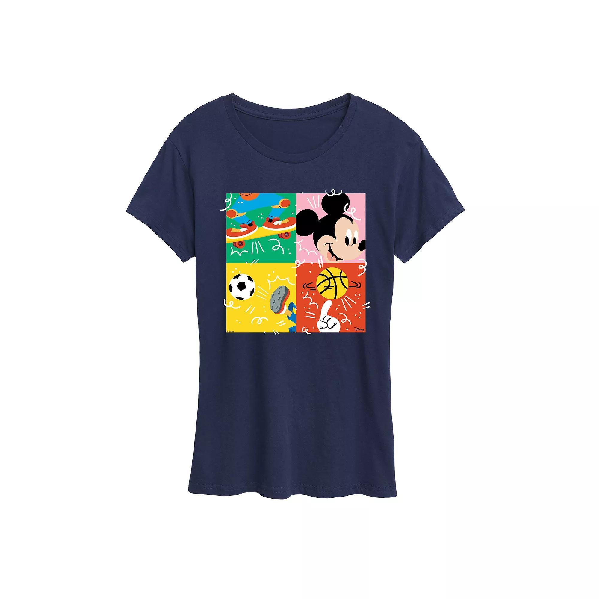 Disney's Mickey Mouse Women's Sports Grid Graphic Tee, Size: XL, Blue Product Image
