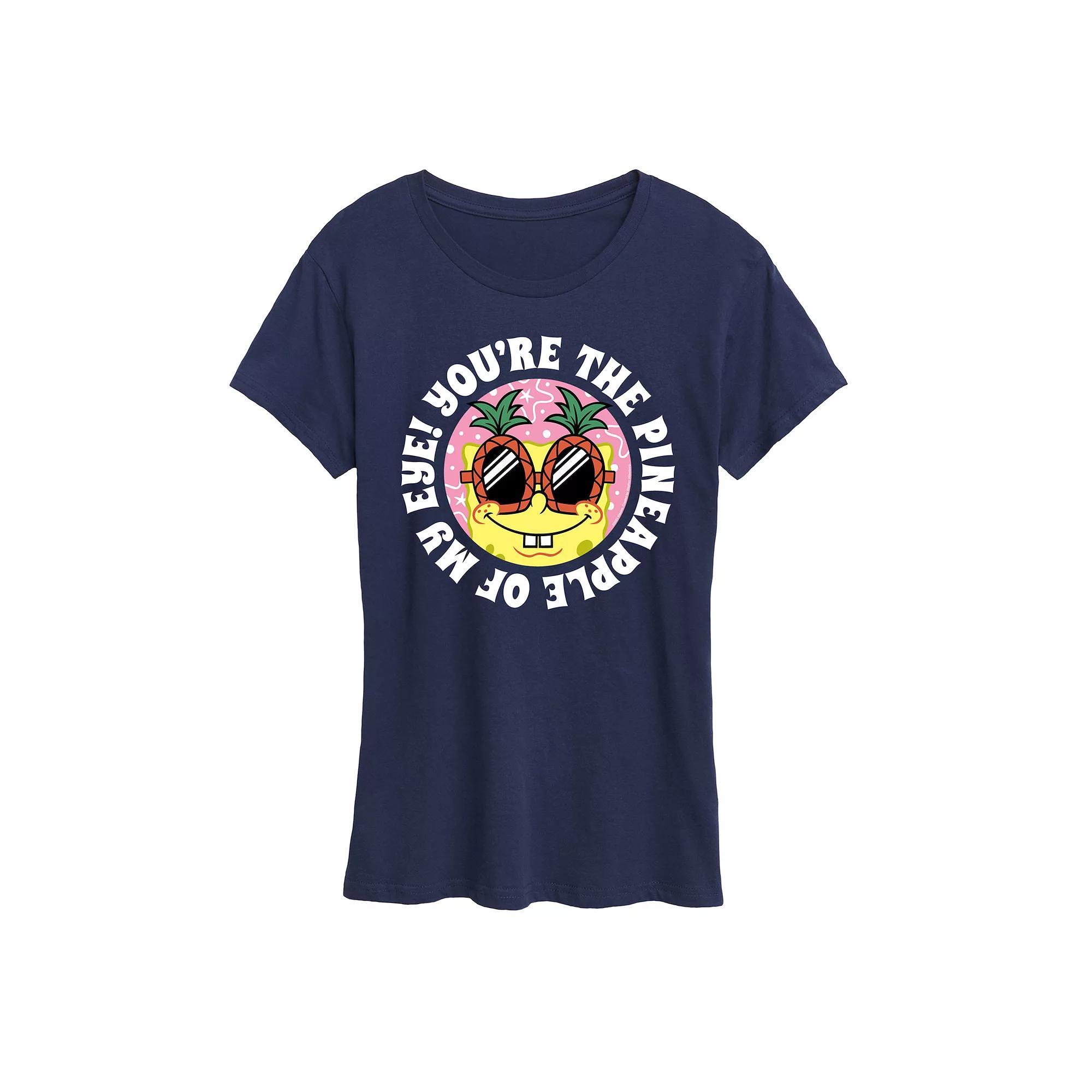 Womens Spongebob Squarepants Pineapple Of My Eye Graphic Tee Blue Product Image