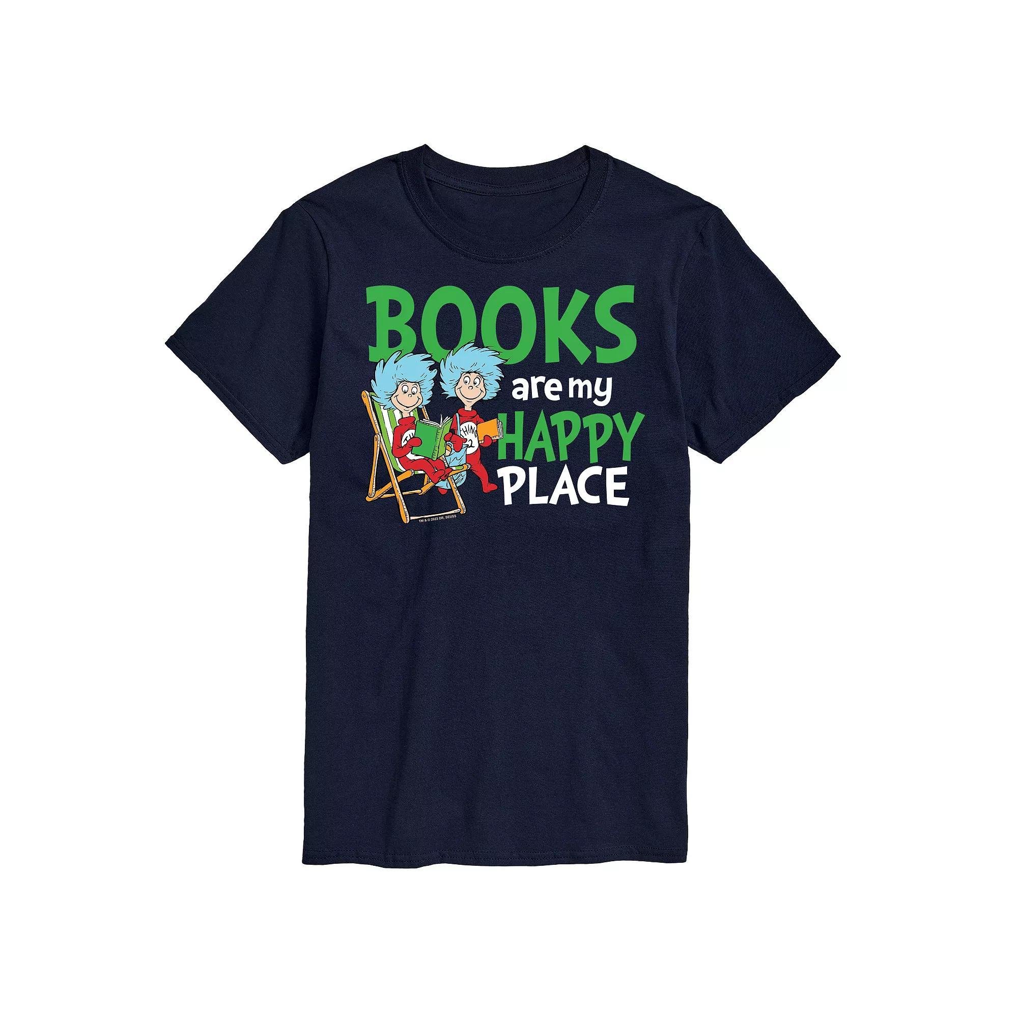 Big & Tall Dr. Seuss Books Are My Happy Place Graphic Tee, Mens Blue Product Image