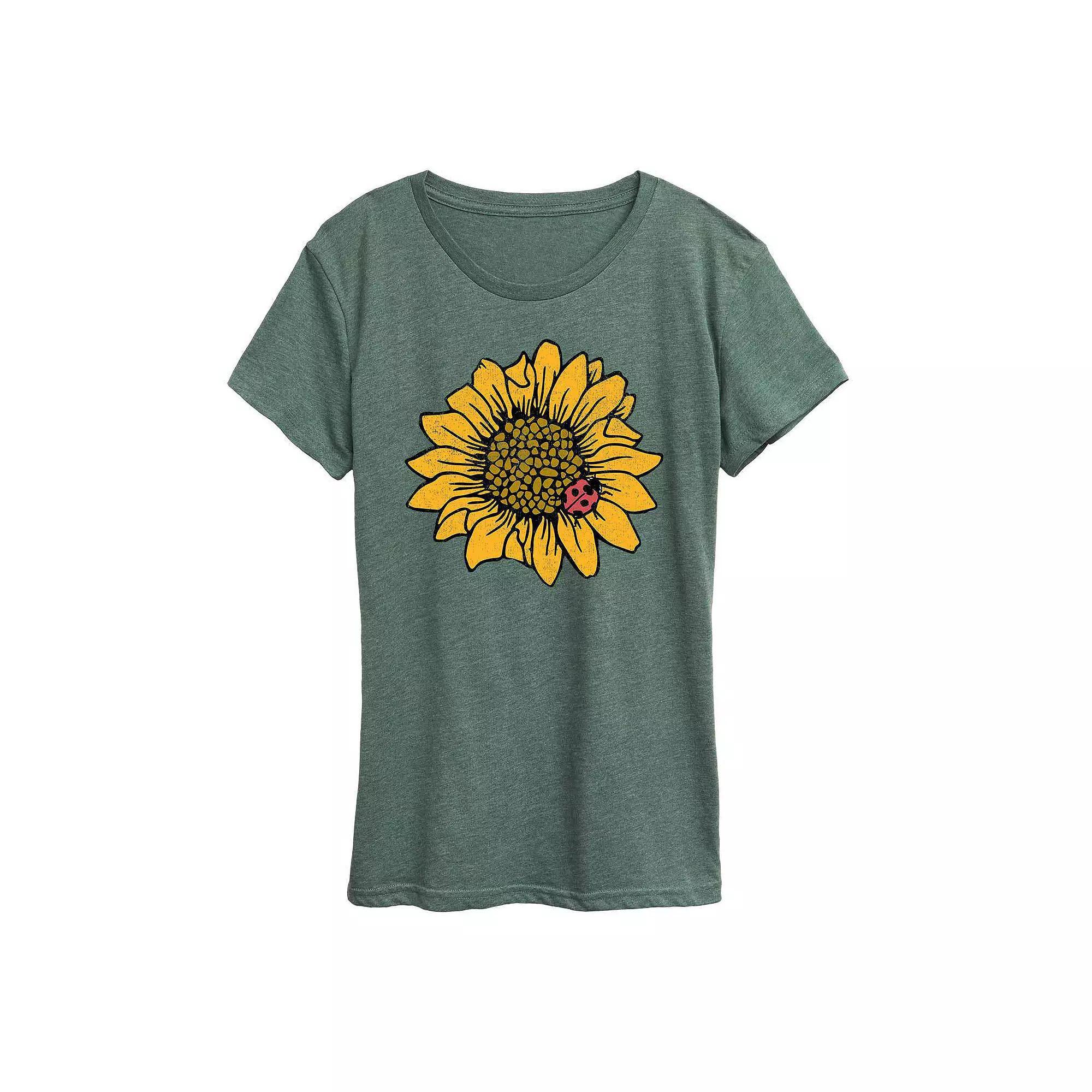 Womens Wildflower Garden Graphic Tee Grey Royal Blue Product Image