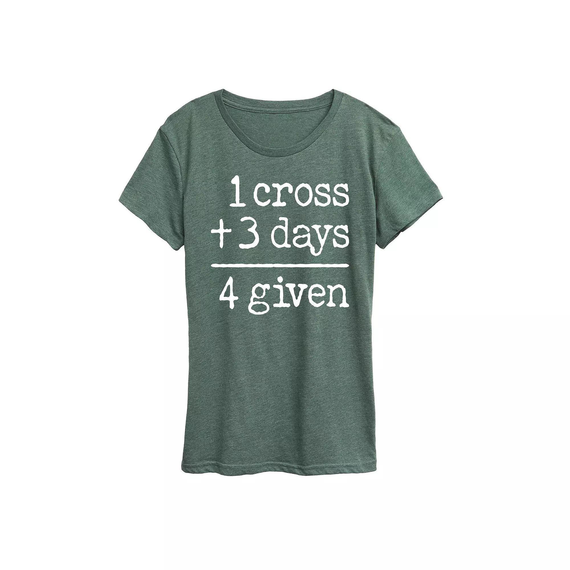 Womens One Cross Three Days Graphic Tee Grey Green Product Image