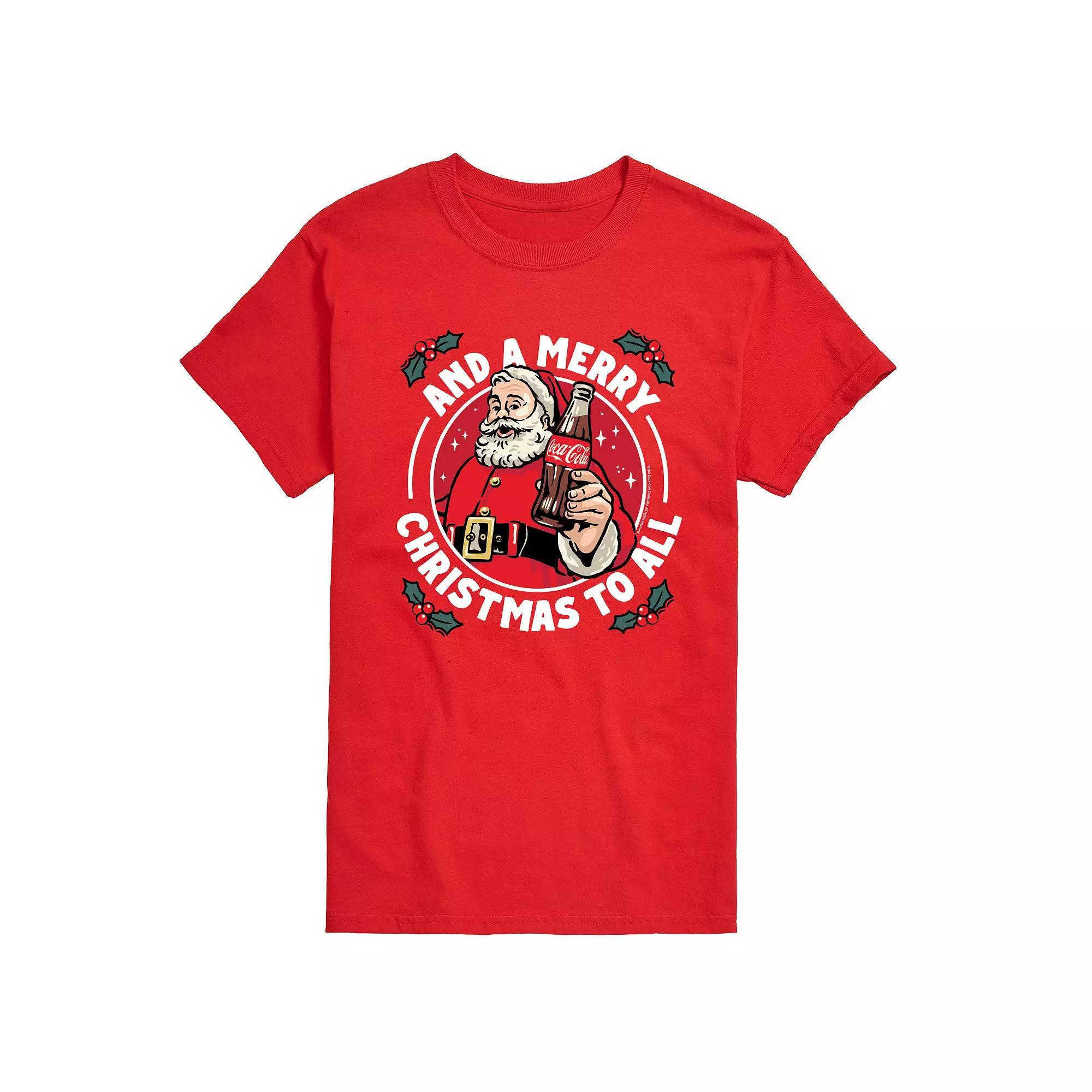 Big & Tall Coca-Cola And A Merry Christmas To All Graphic Tee, Mens Product Image