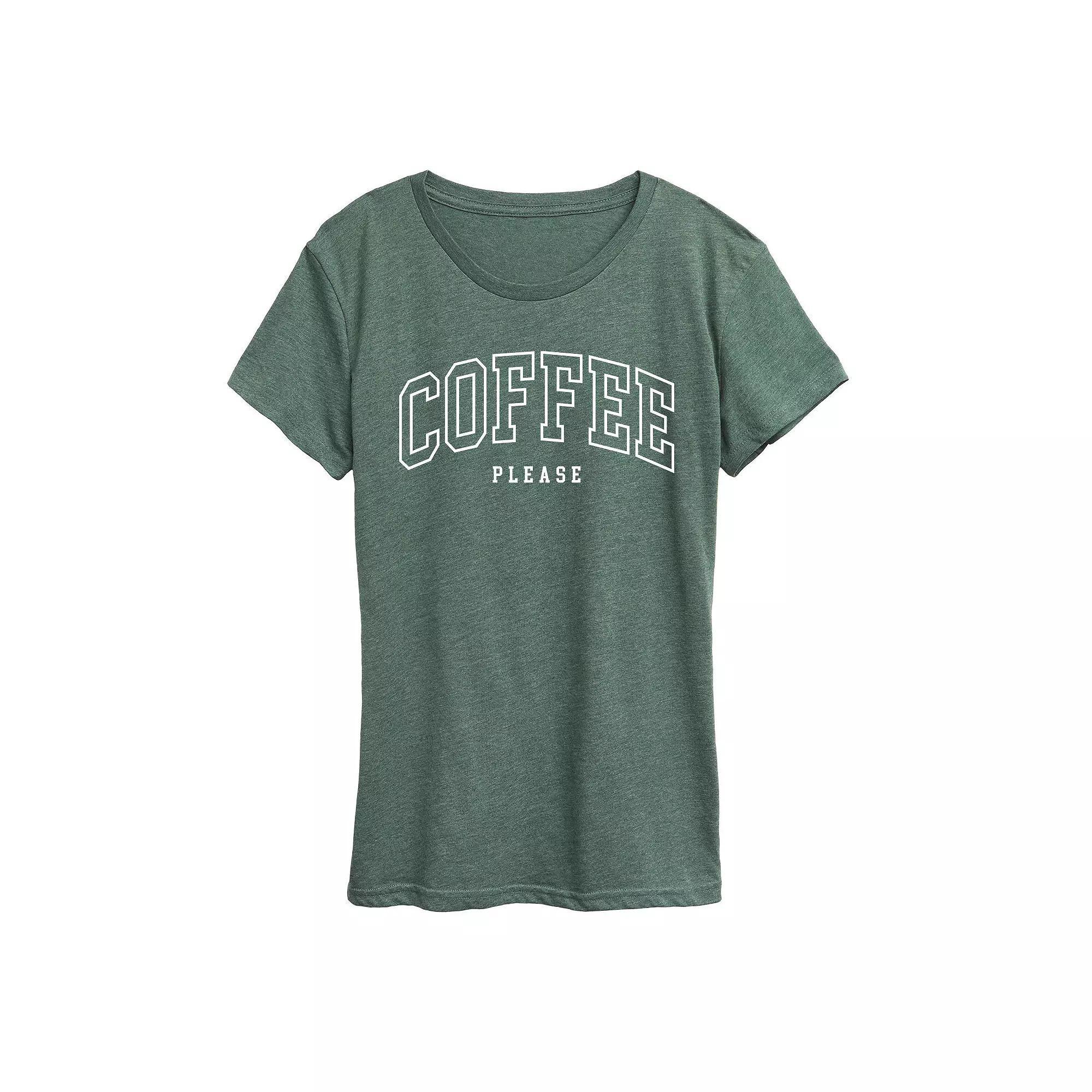Womens Coffee Lots Of Coffee Graphic Tee, Girls Grey Green Product Image