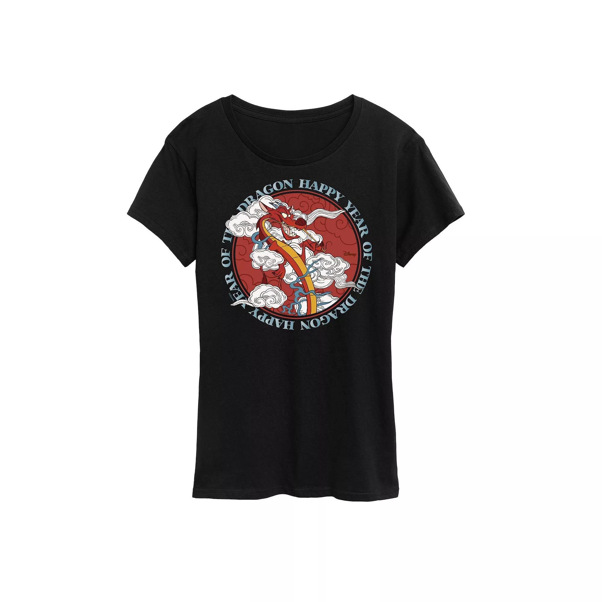Disneys Mulan Mushu Womens Year Of The Dragon Graphic Tee Product Image