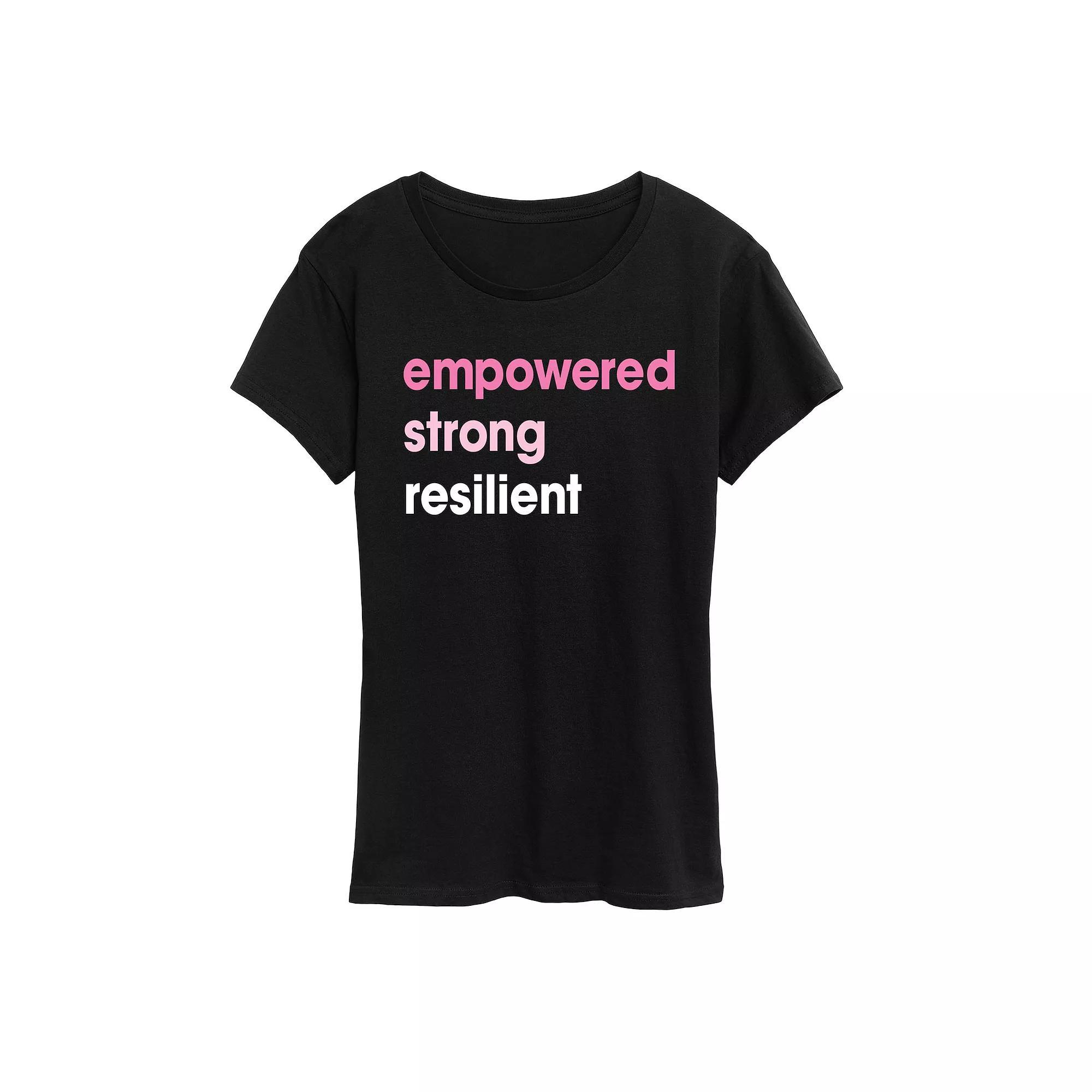 Womens Empowered Strong Resilient Graphic Tee Product Image