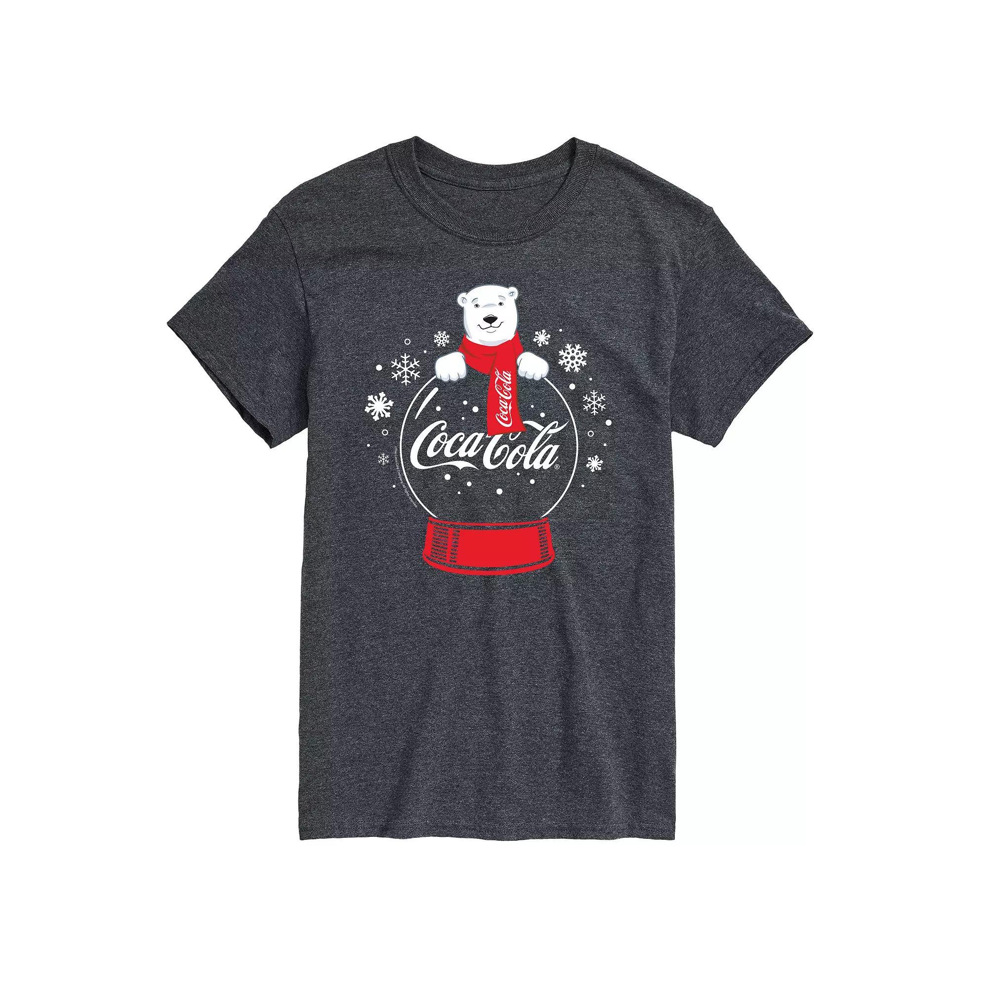 Big & Tall Coca-Cola Polar Bear Snowglobe Graphic Tee, Men's, Size: 4XB, Gray Product Image