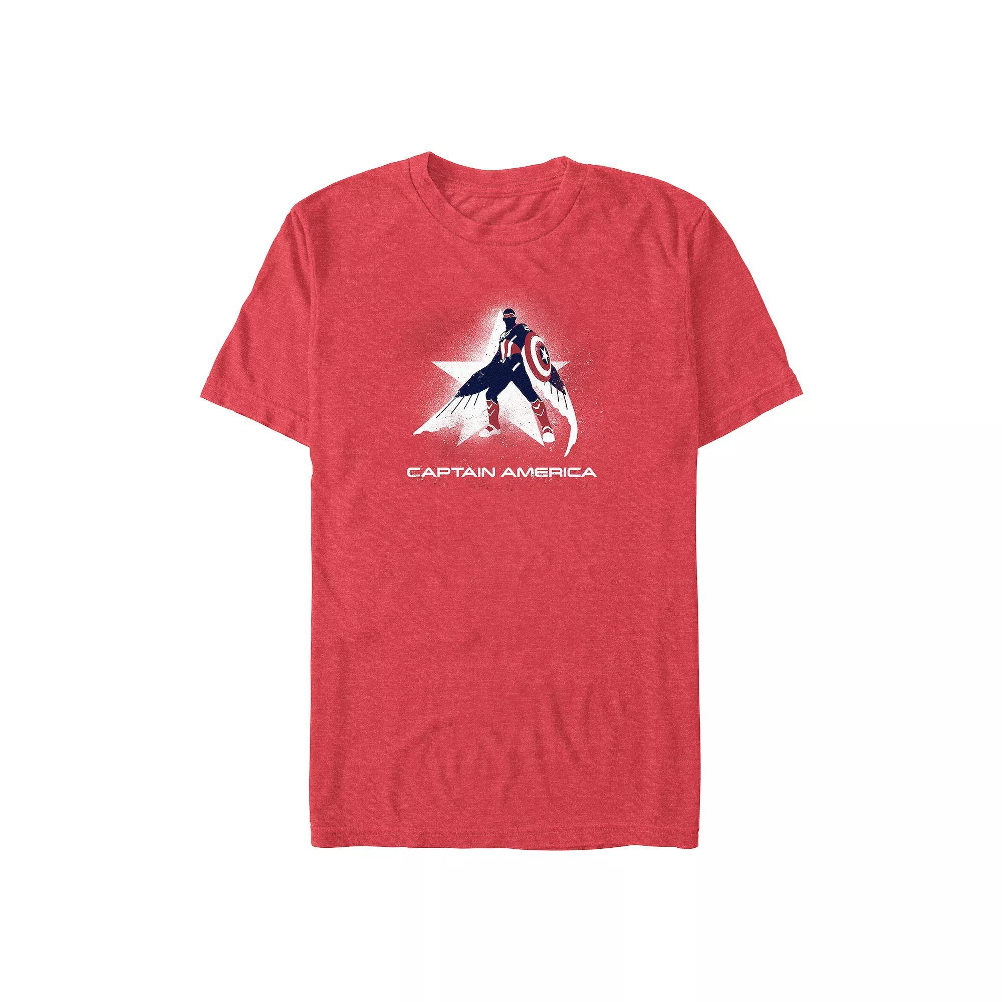 Men's Marvel Captain America Brave New World Spray Paint Poster Graphic Tee, Size: XL, Red Grey Product Image