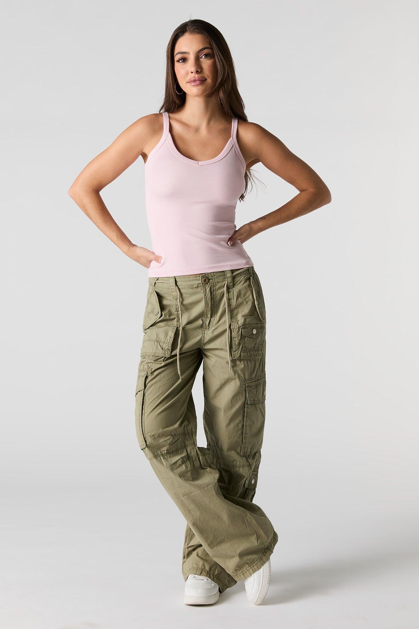 Everyday Ribbed V-Neck Tank Female Product Image