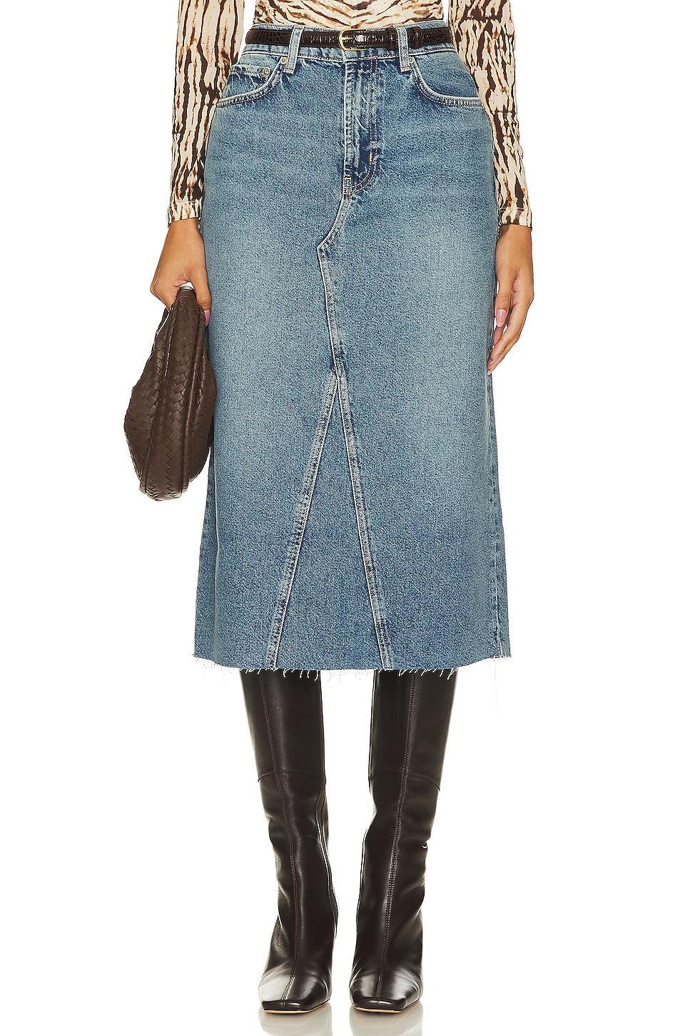 Womens Highland Denim Midi-Skirt Product Image