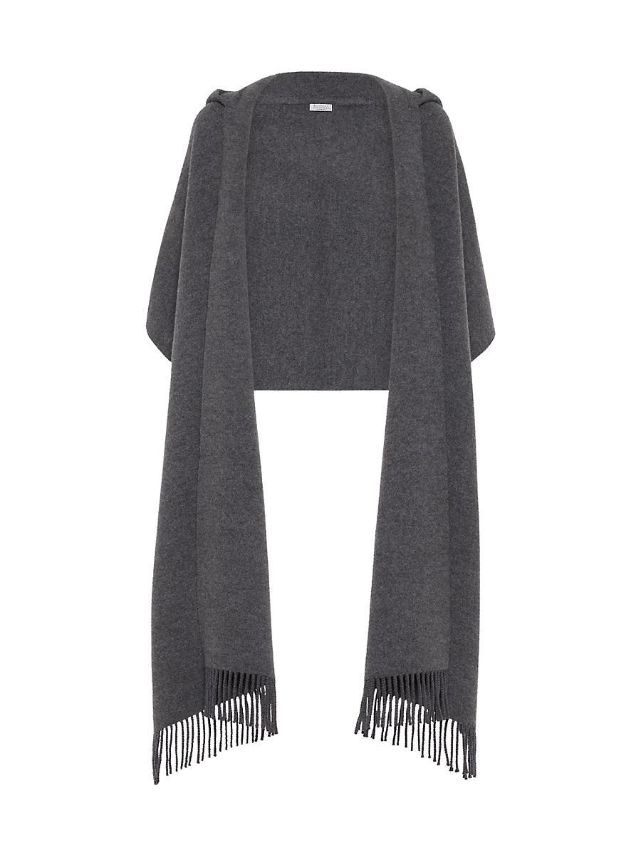 Womens Hooded Wool and Cashmere Knit Scarf Product Image