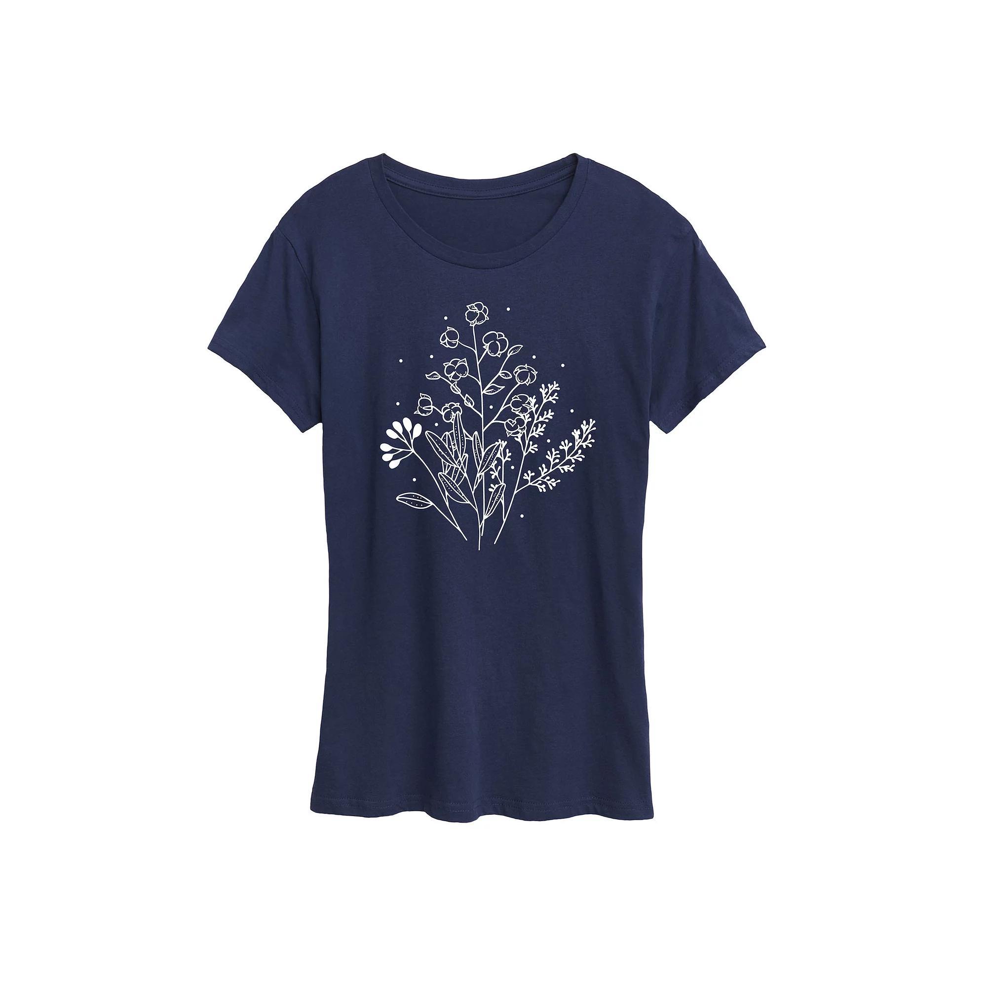 Womens Valentines Flower Truck Graphic Tee Blue Product Image