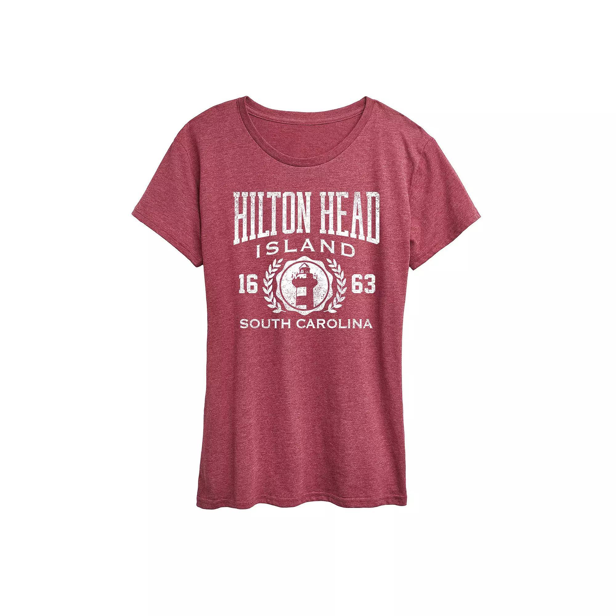 Womens Hilton Head Island Collegiate Graphic Tee Grey Blue Product Image