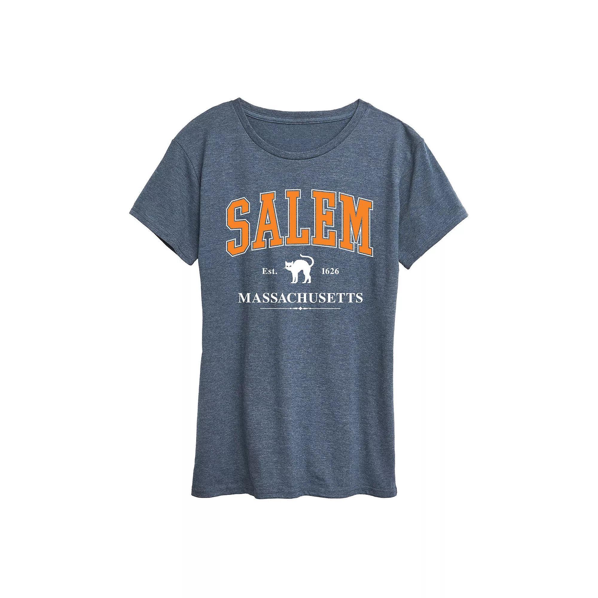 Womens Collegiate Salem Massachusetts Halloween Tee, Girls Product Image