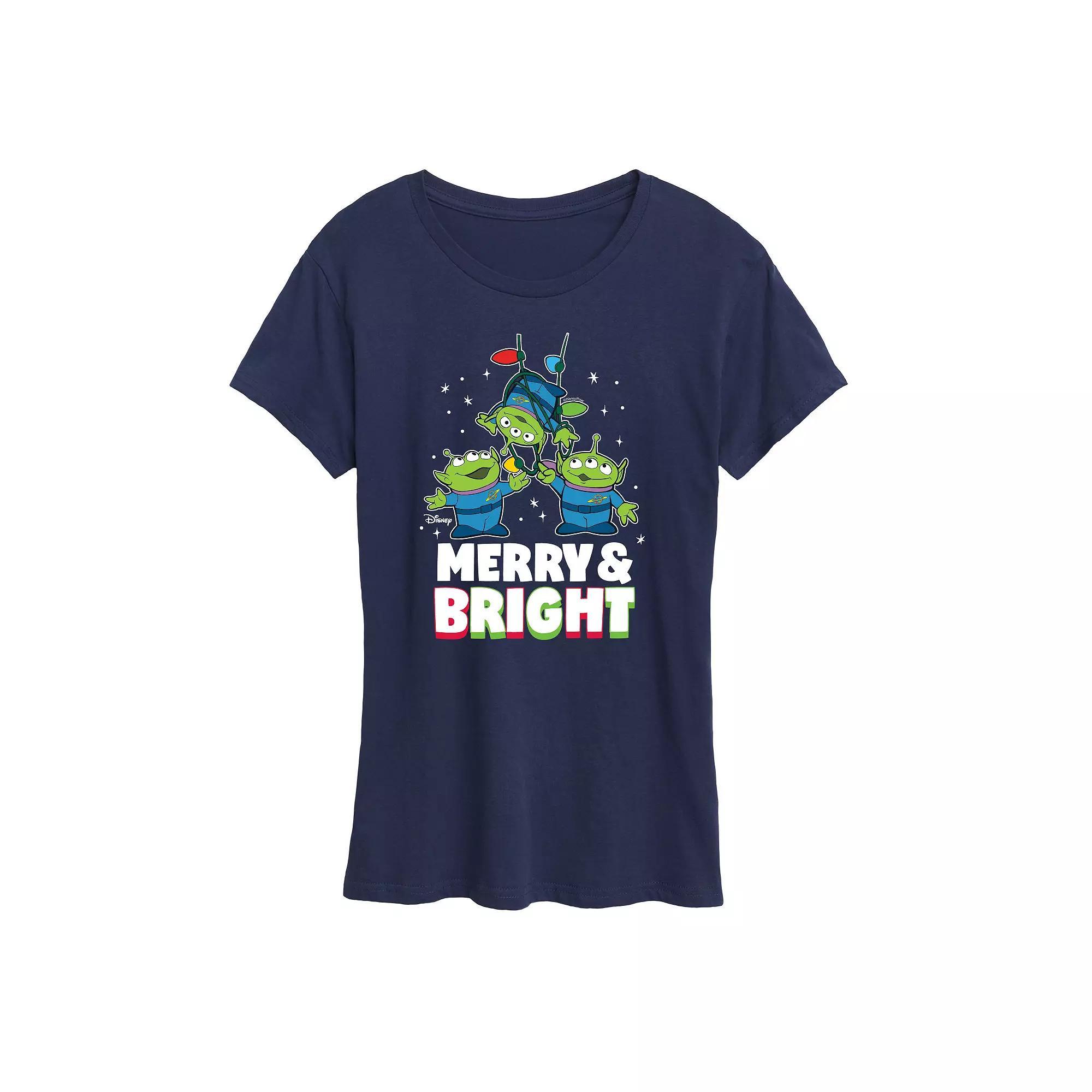 Disney / Pixar's Toy Story Women's Merry And Bright Graphic Tee, Girl's, Size: Medium, Heather Grey Product Image